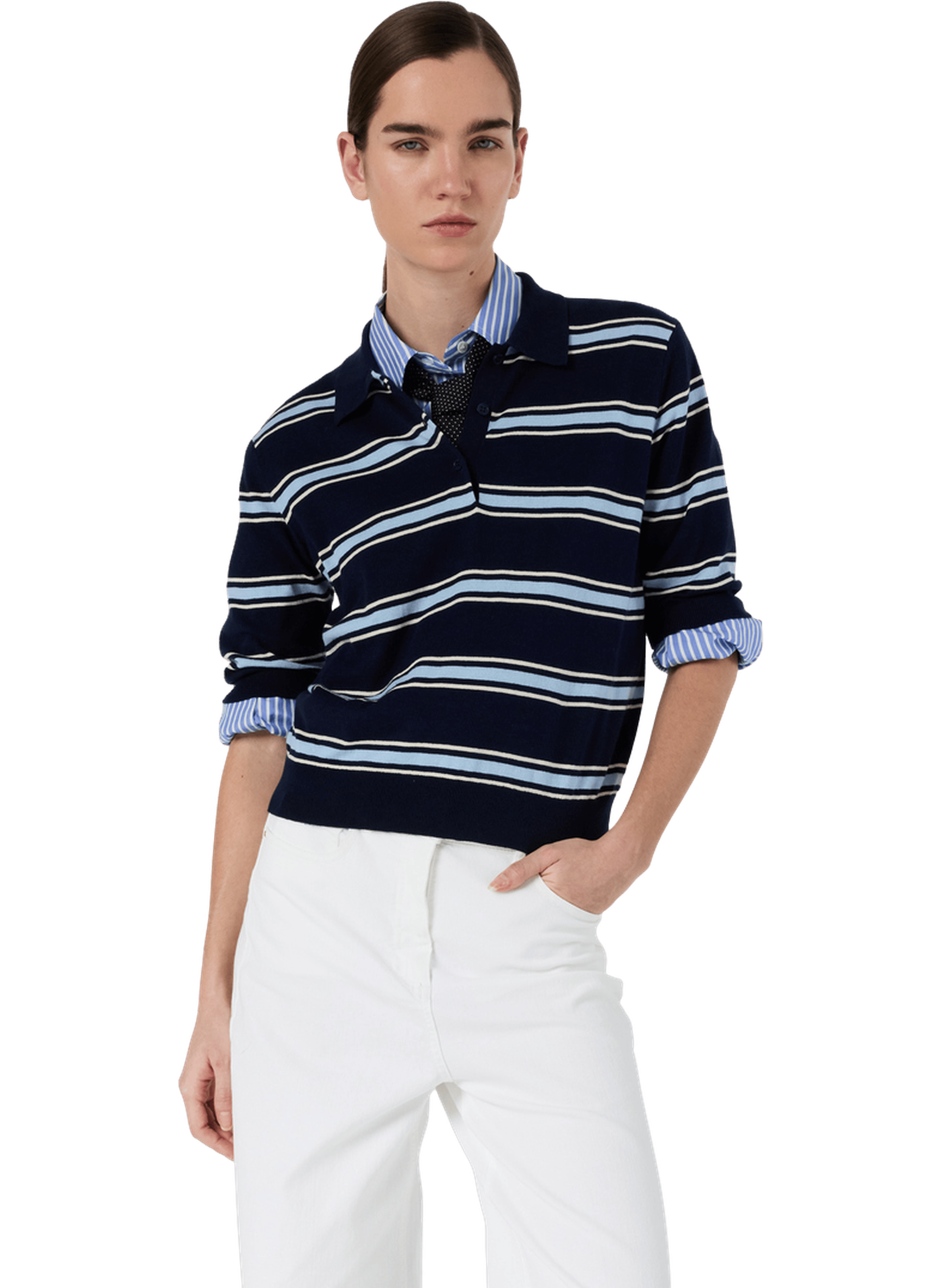 Polo rayé à manches courtes - leila GERARD DAREL Bleu