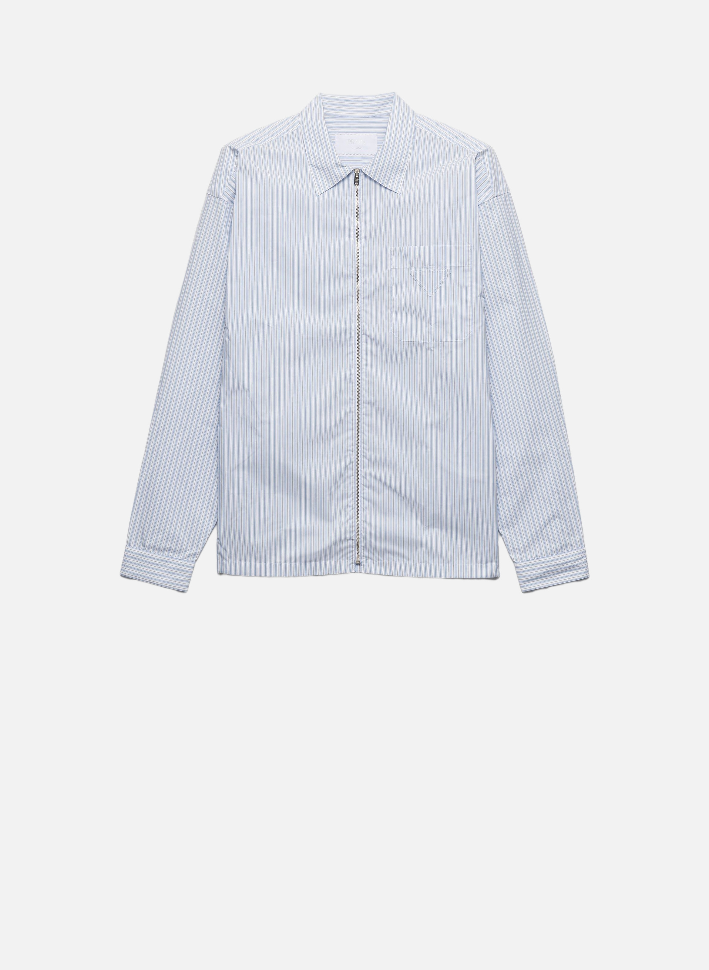 Chemise à fermeture éclair en re-nylon PRADA Blanc