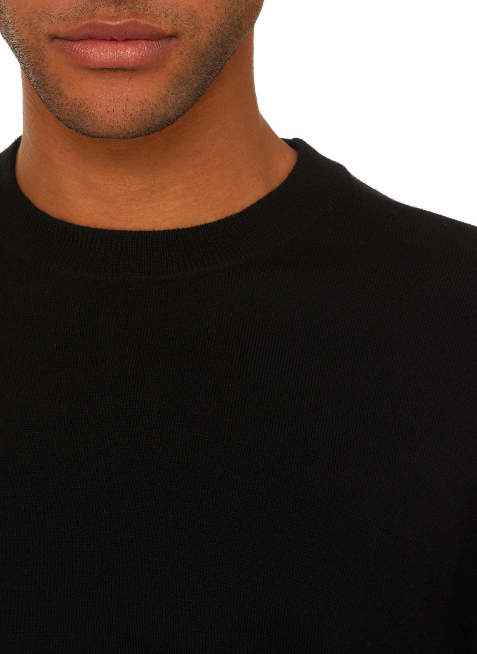 Pull Arnau col rond en laine mérinos SAISON 1865 Noir