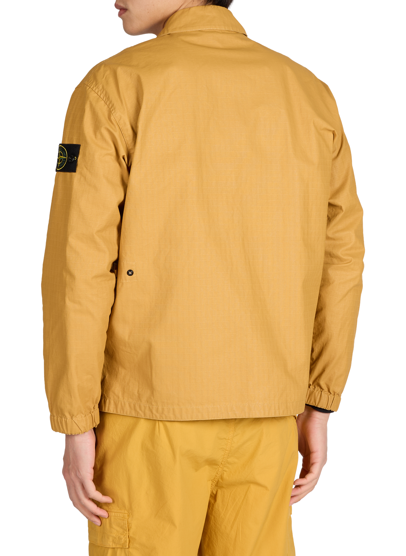 Straight overshirt with classic collar in cotton STONE ISLAND Yellow