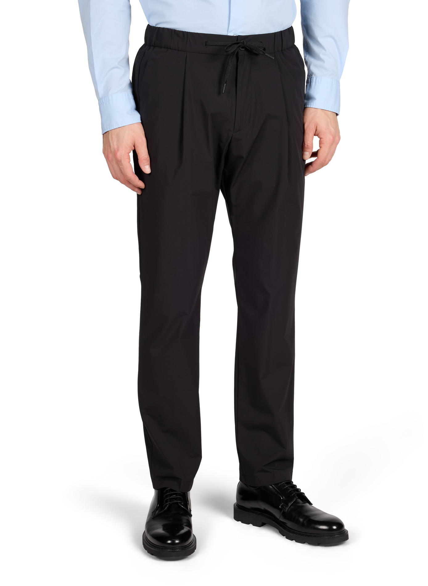 Straight pants with drawstring. HERNO Black