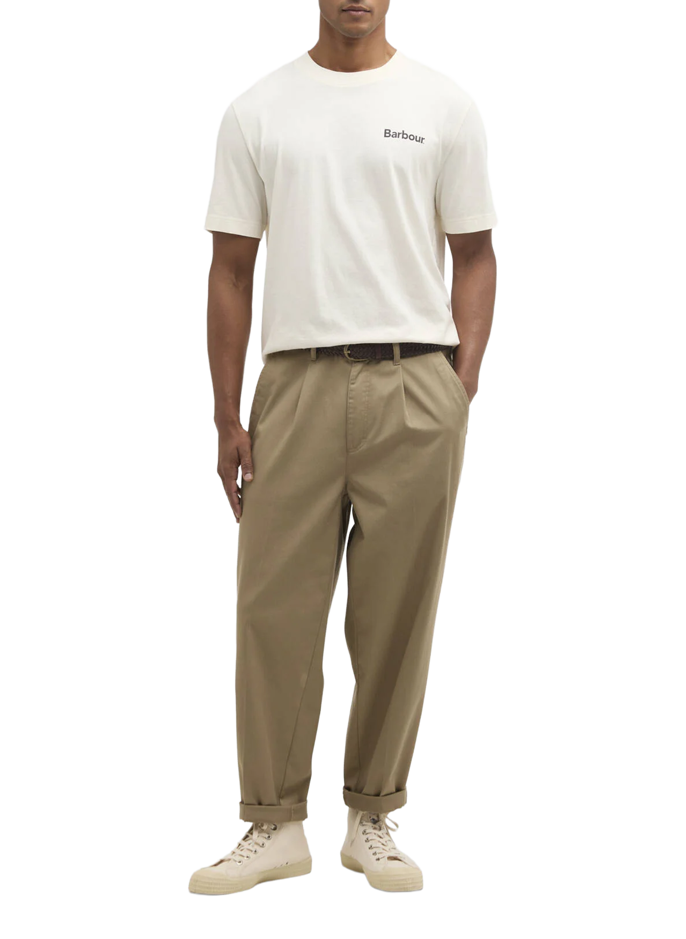 T-shirt imprimé en coton BARBOUR Beige