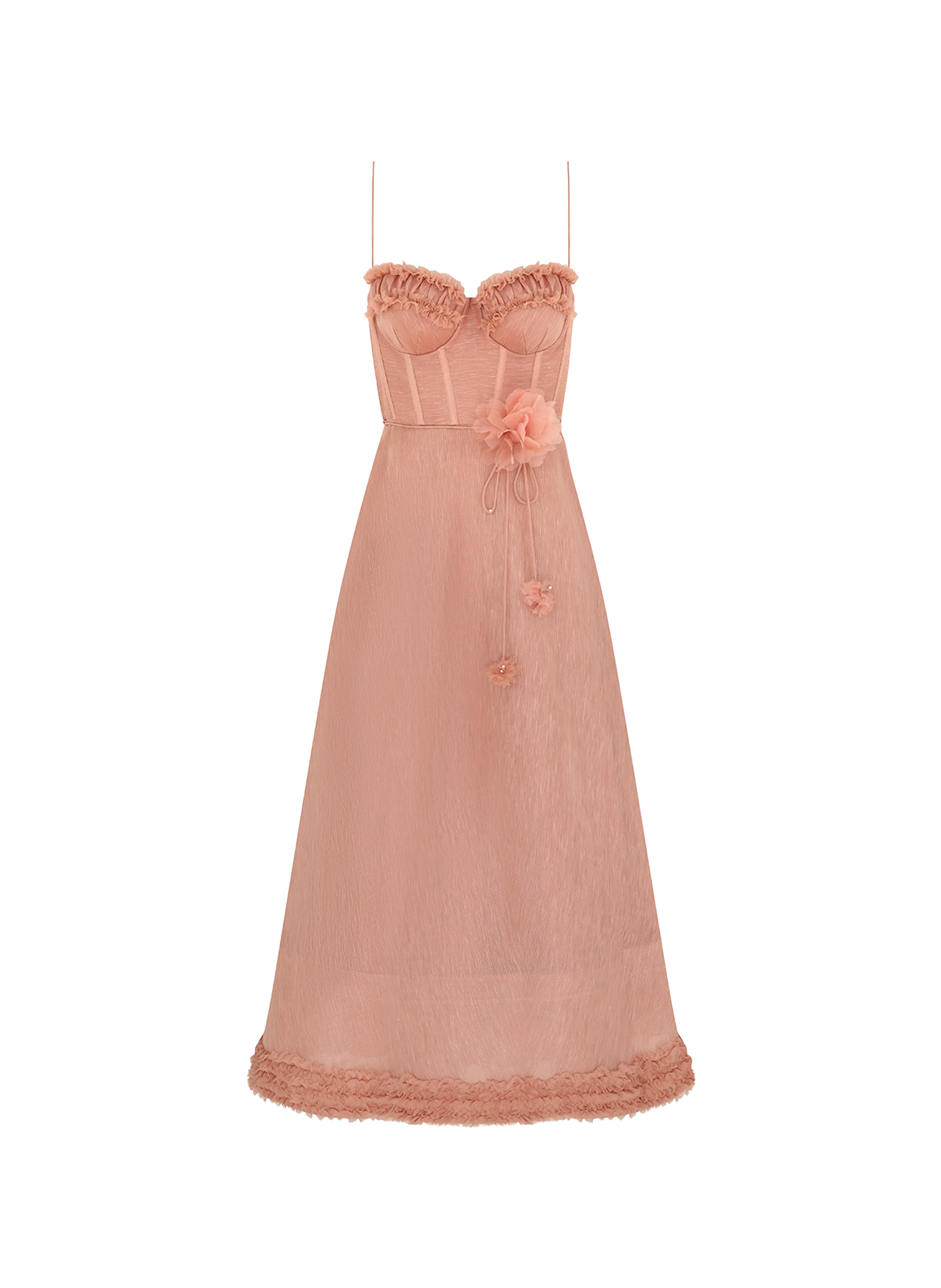Vestido midi con volantes Luna ZIMMERMANN Rosa