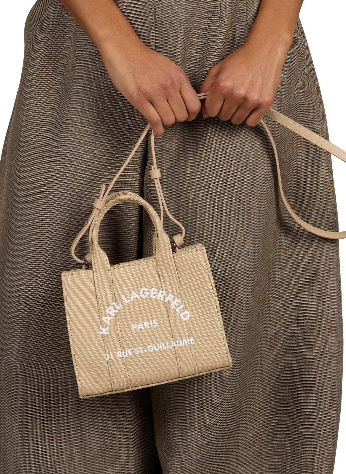 Cotton handbag KARL LAGERFELD Beige