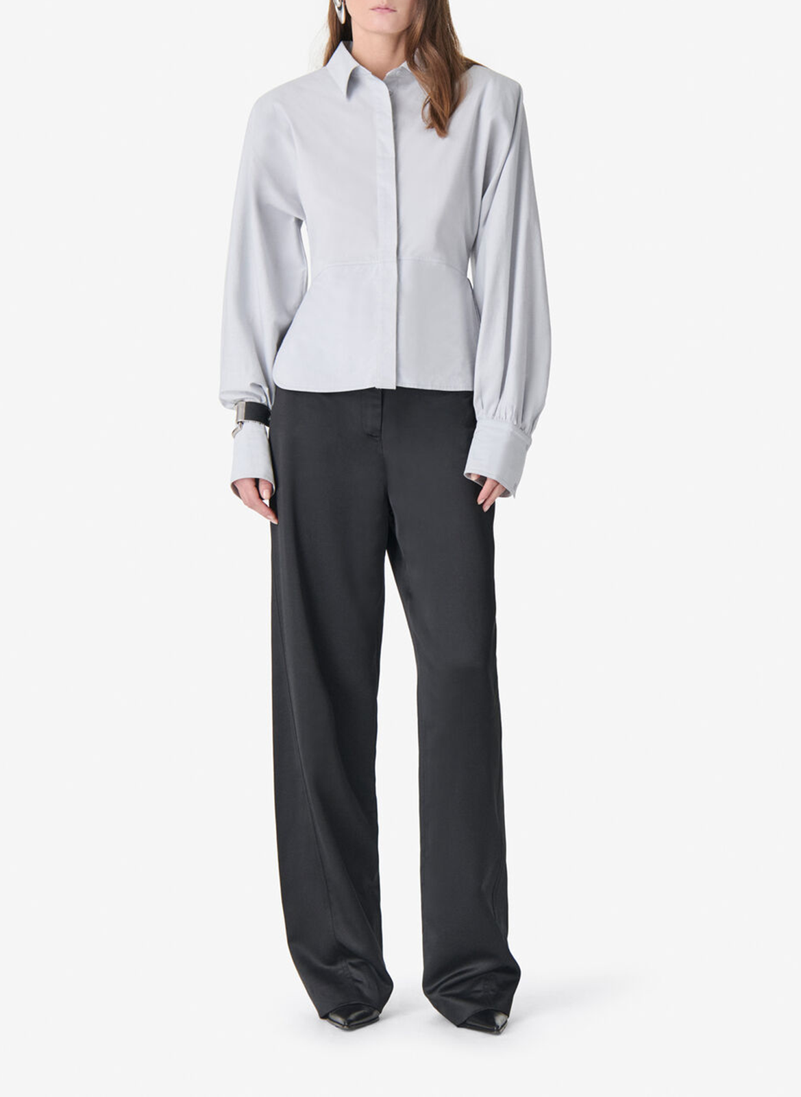 Chemise col classique en coton mélangé janine IRO Gris