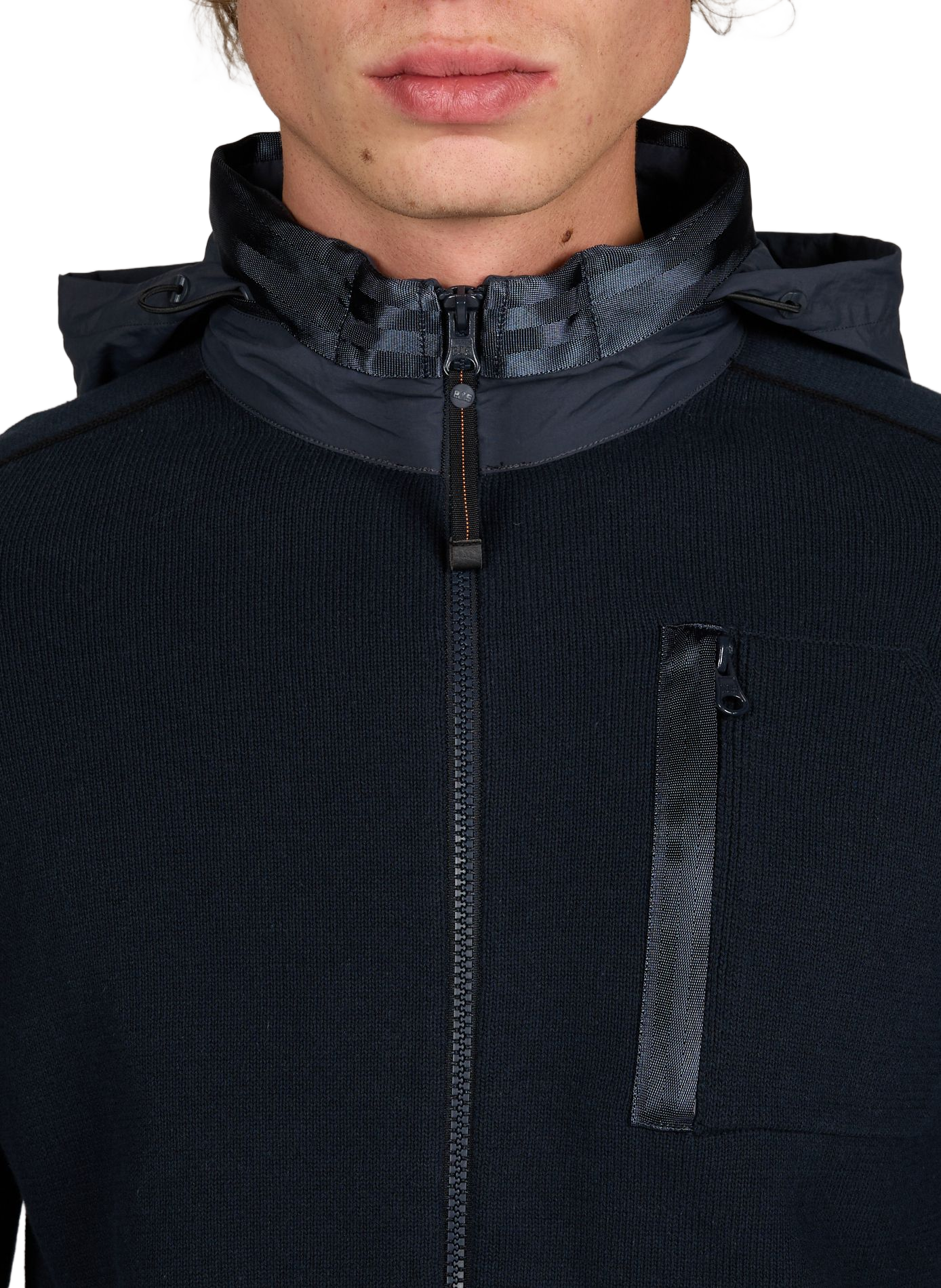 Retractable cotton hoodie PARAJUMPERS Blue