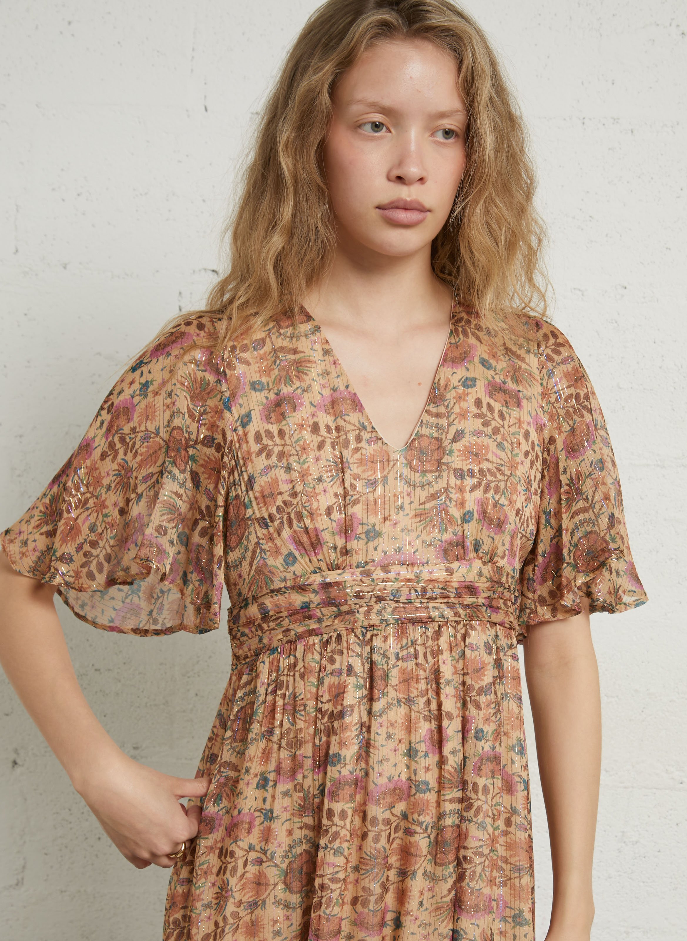 Robe longue imprimée bali MAISON 123 Beige