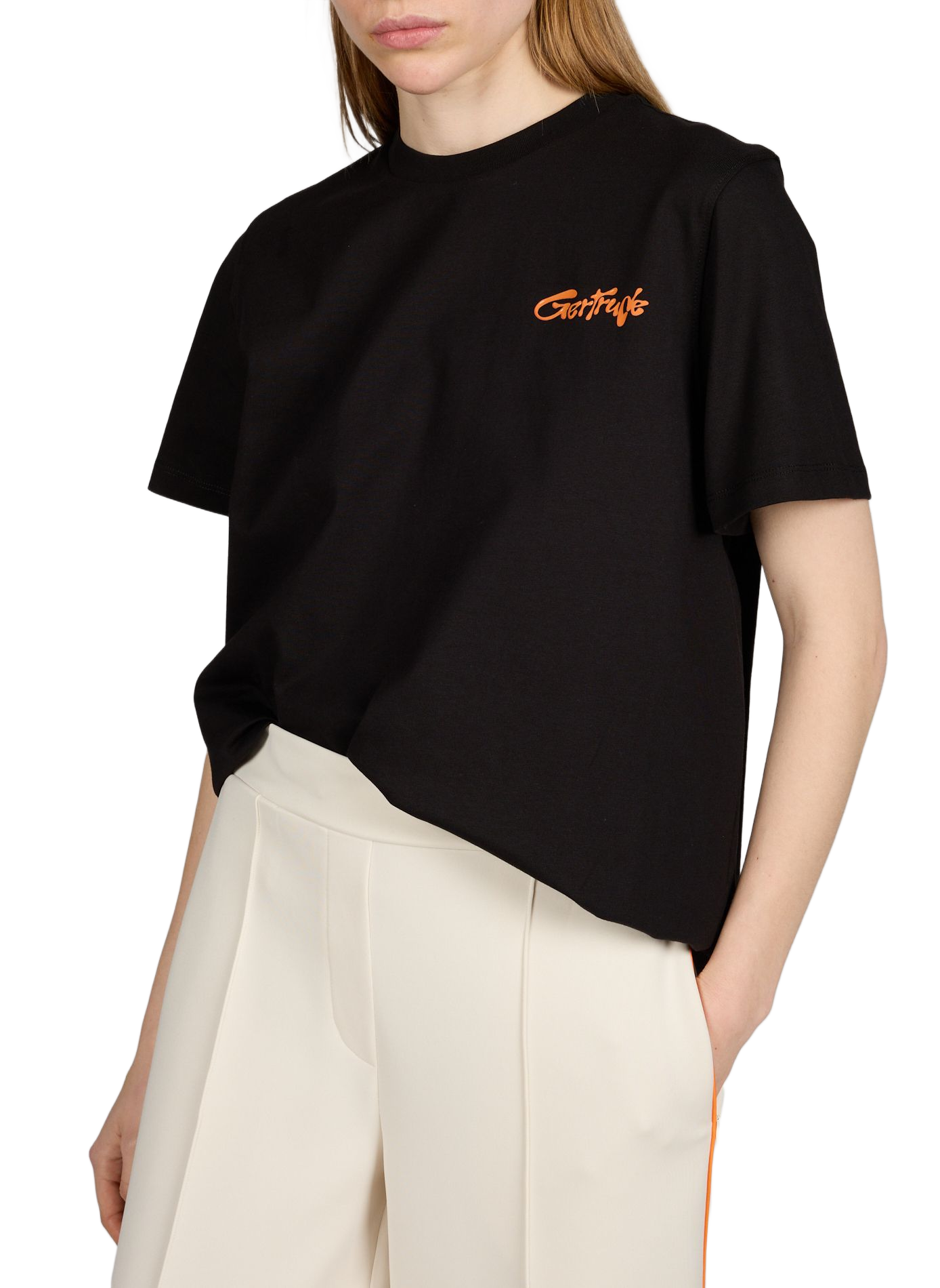 Printed straight t-shirt GERTRUDE ET GASTON Black