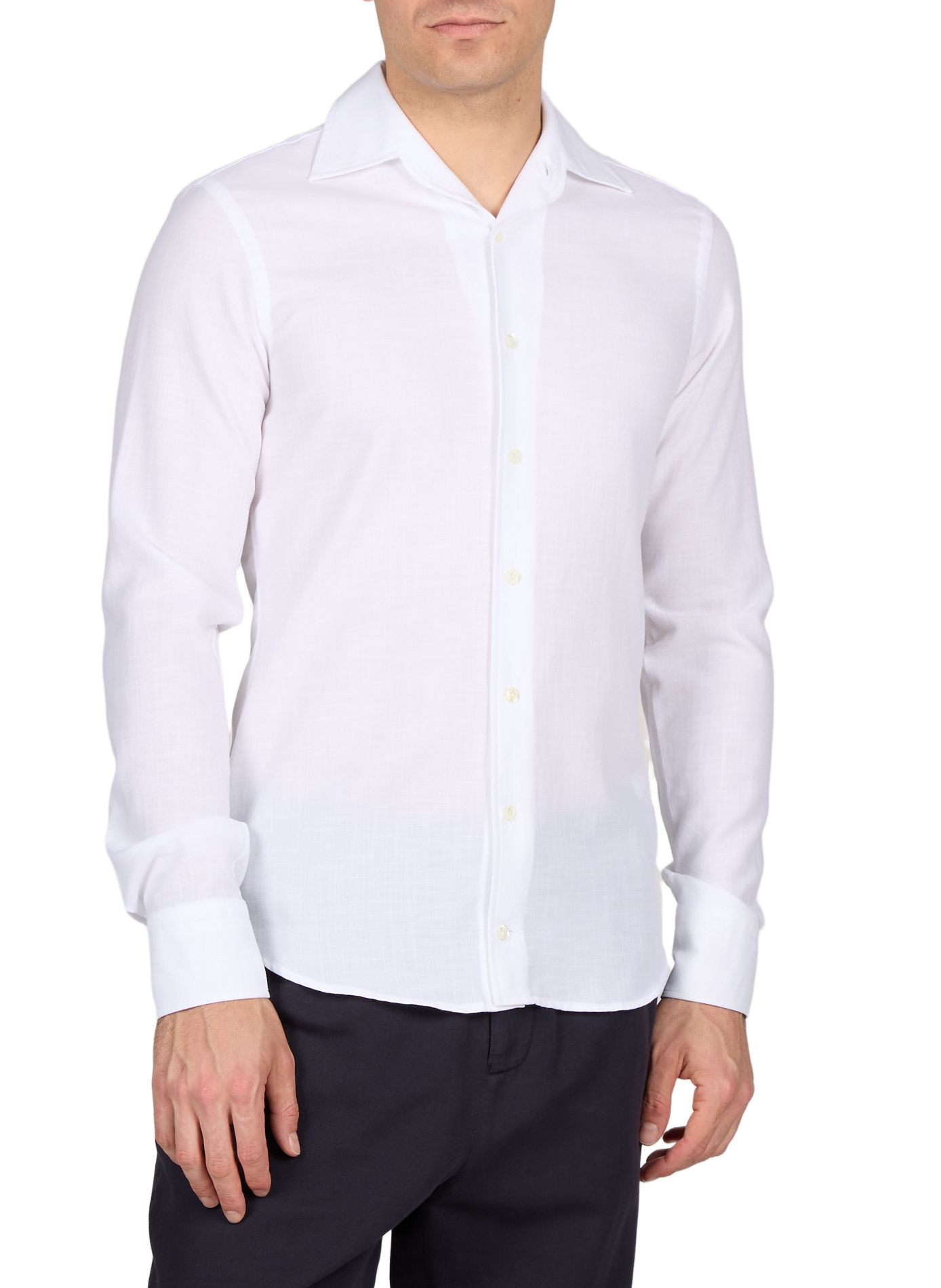Solid long-sleeve cotton shirt VAN LAACK White