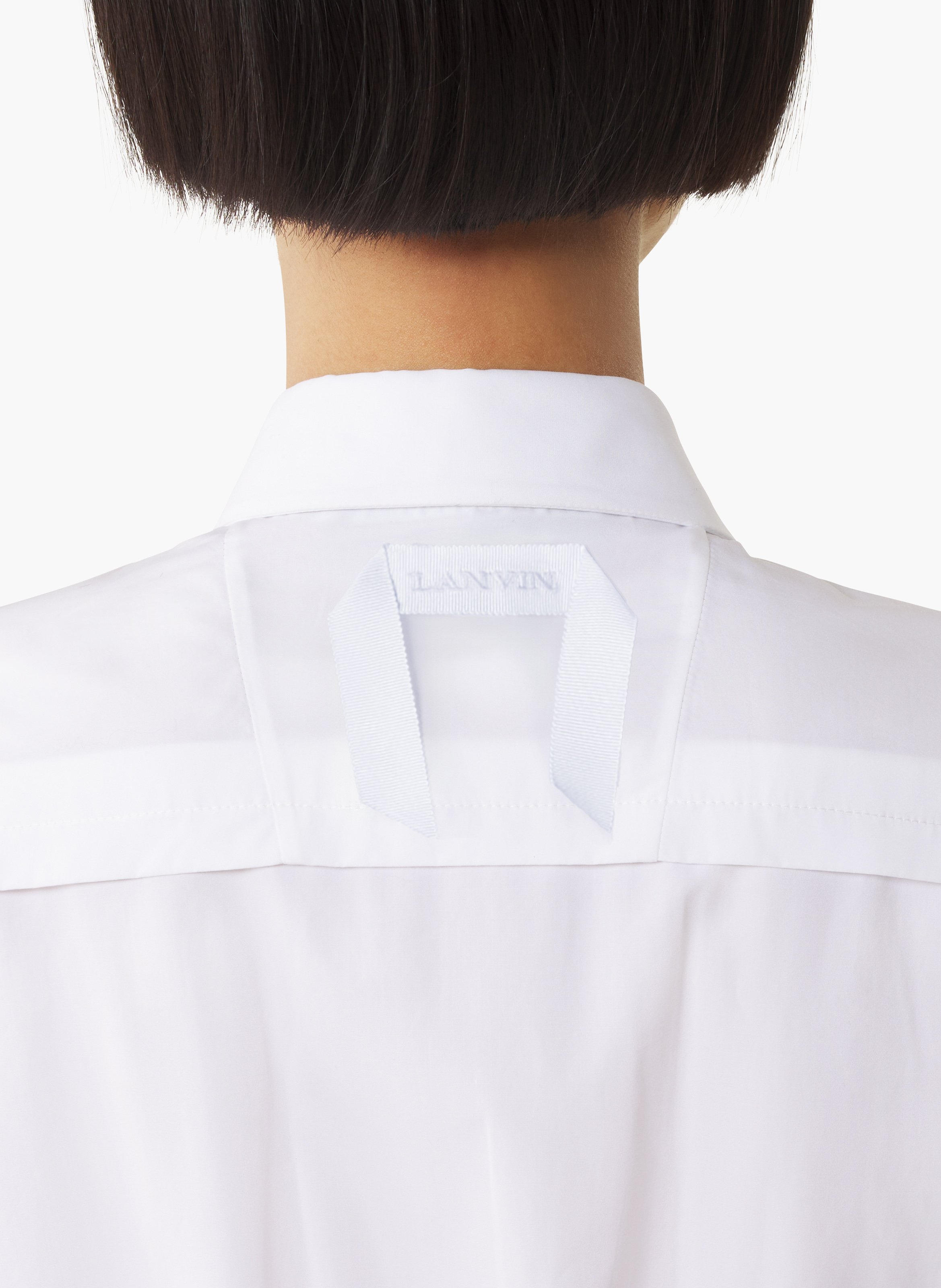 Robe chemise en popeline de coton LANVIN Blanc