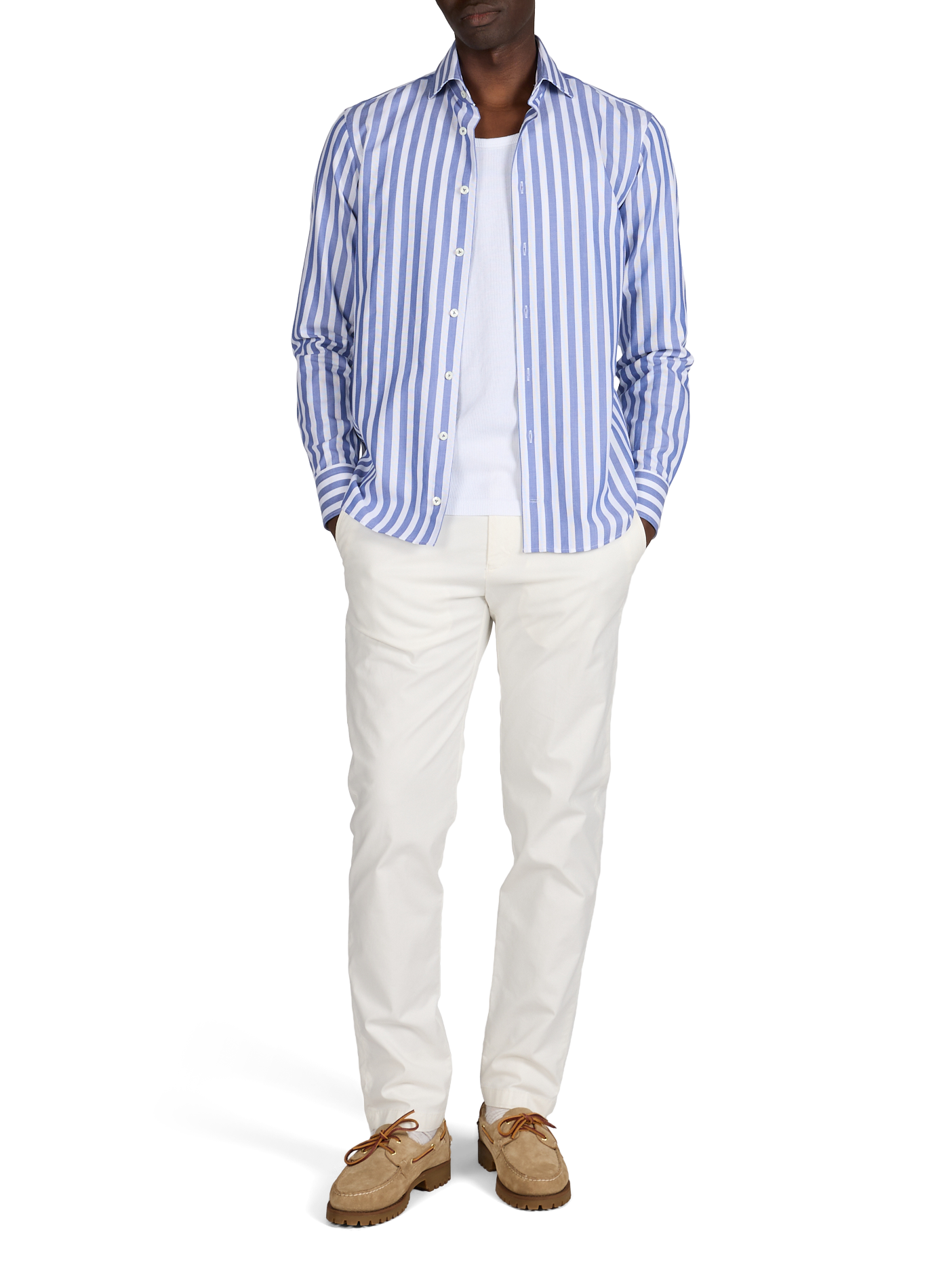 Pantalon slim en coton mélangé STRELLSON Beige