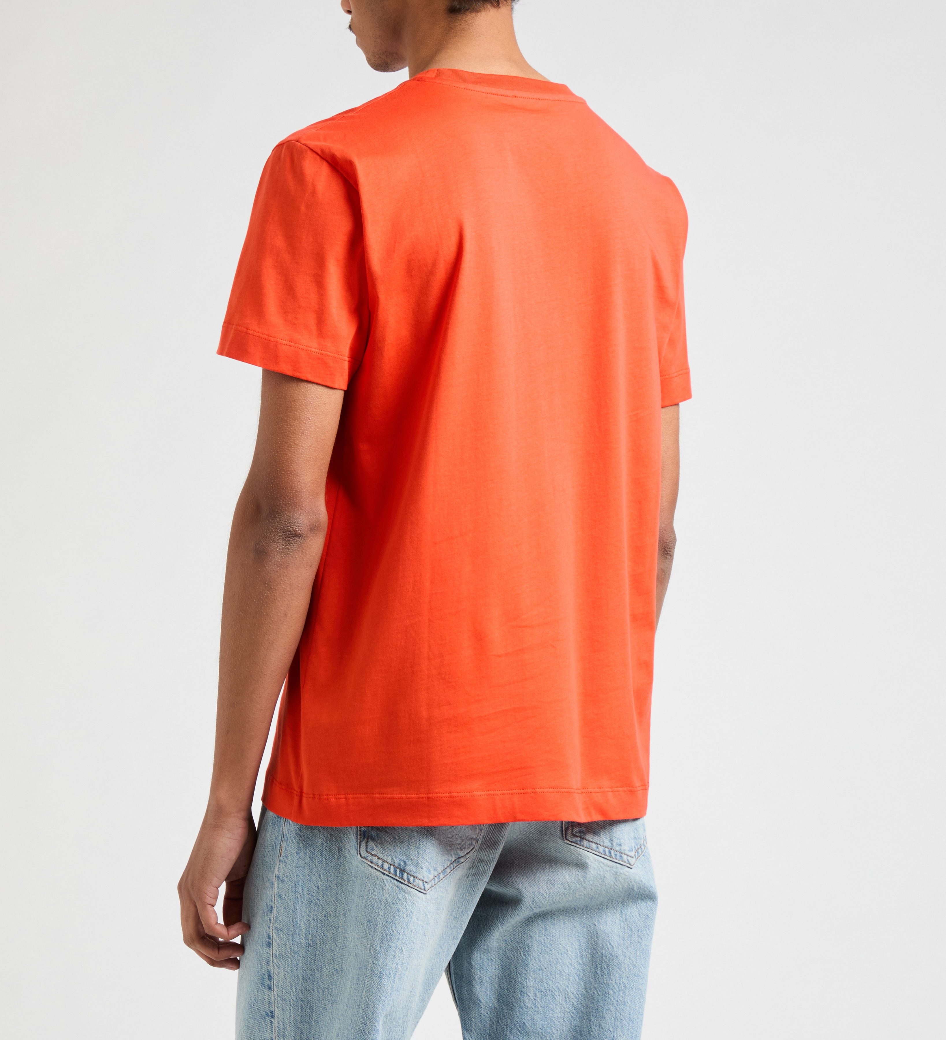 Organic cotton round-neck T-shirt AU PRINTEMPS PARIS Orange