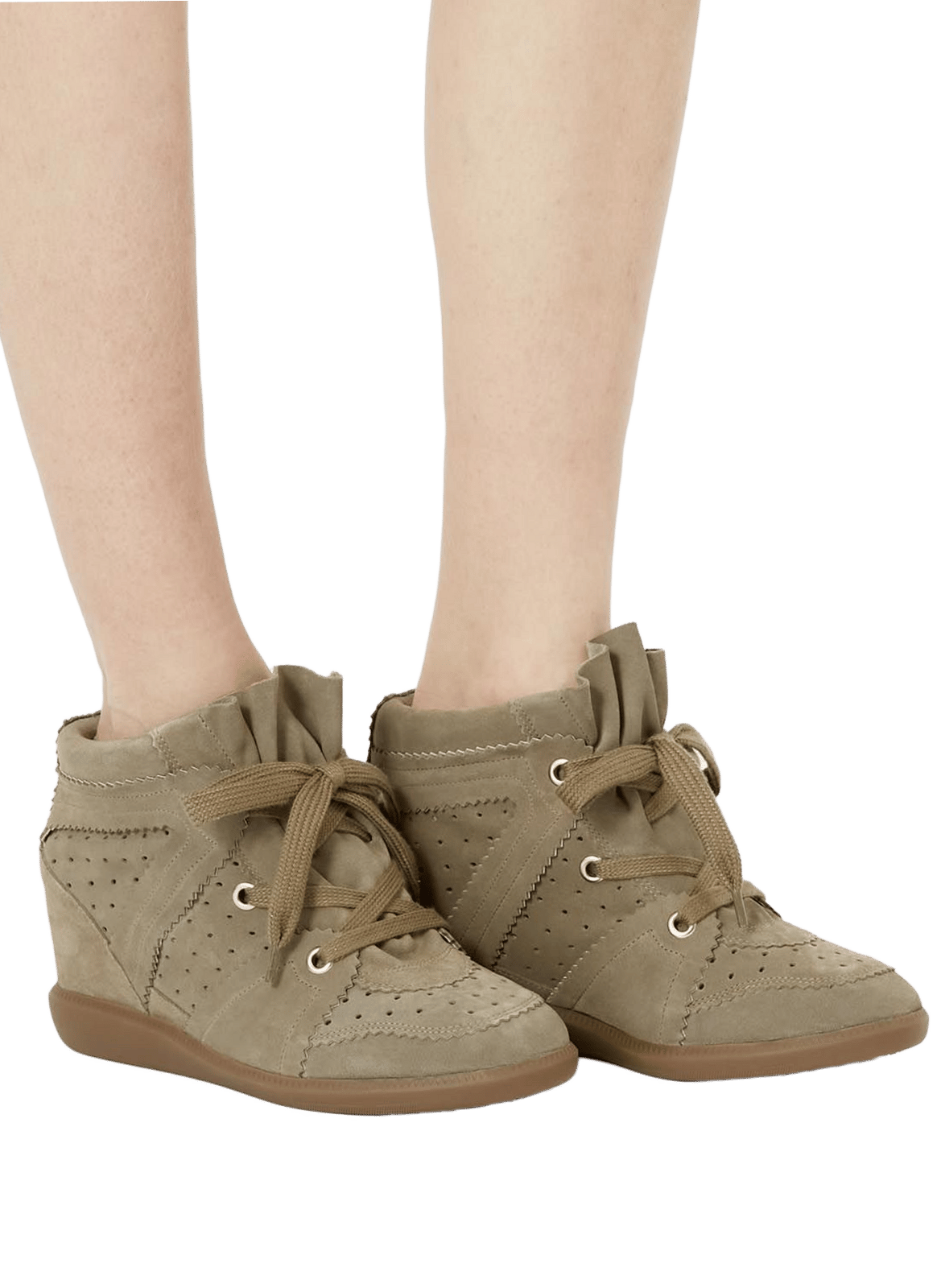 Bobby leather wedge sneakers ISABEL MARANT Brown