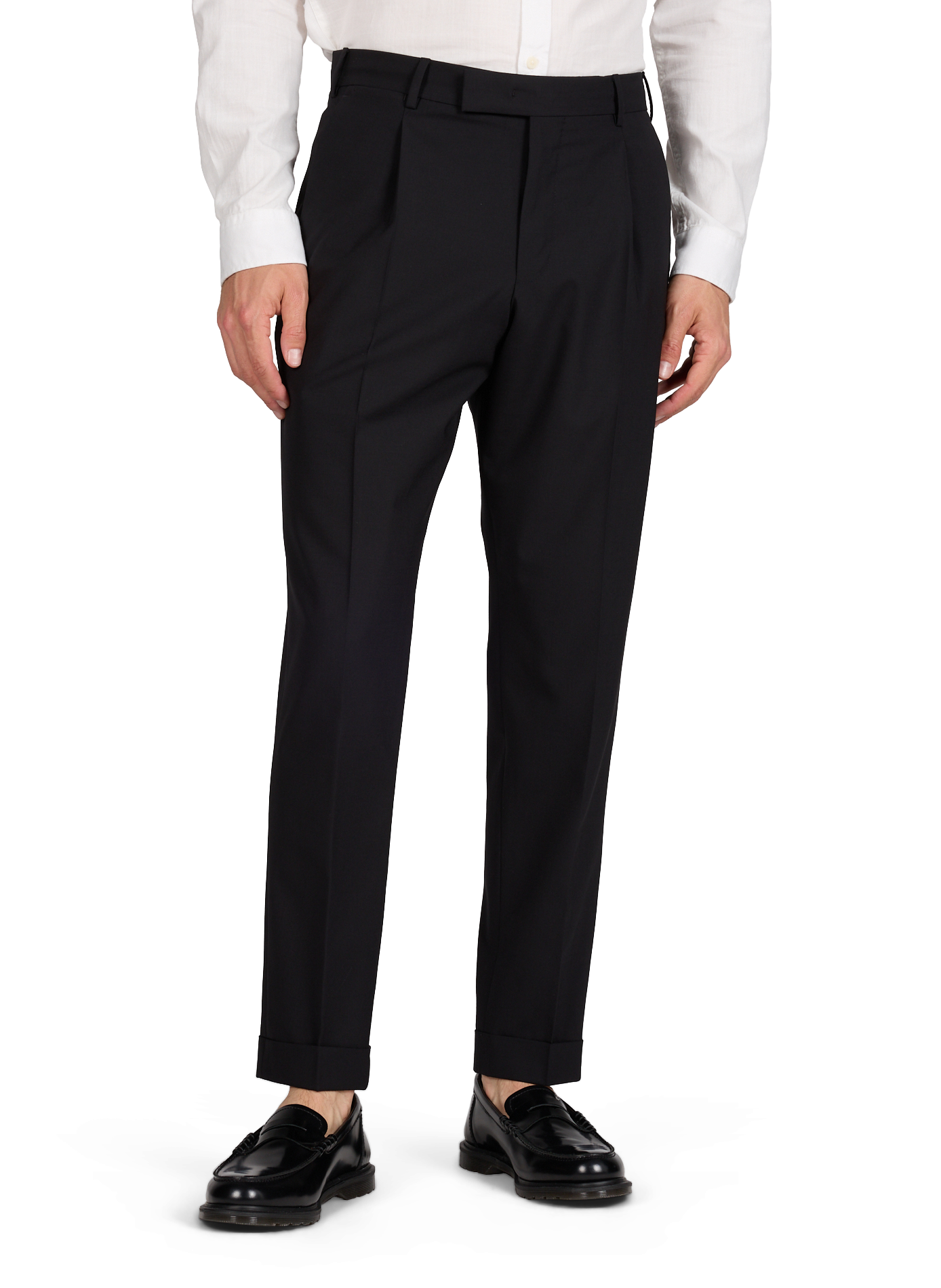 Solid wool-blend pants PT01 Black