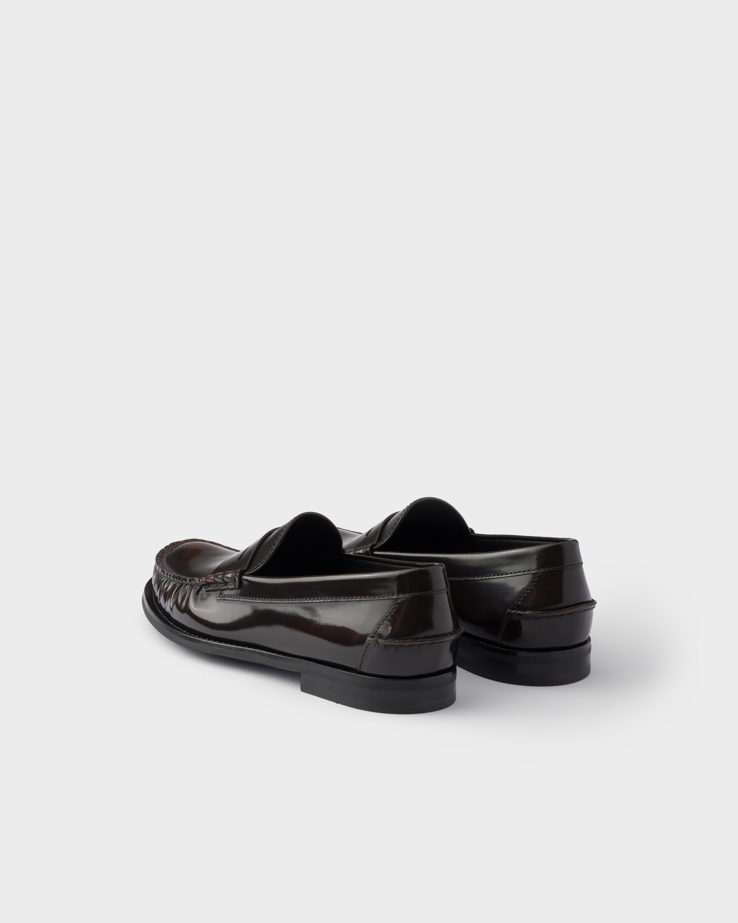 Mocassins en cuir brossé PRADA Marron