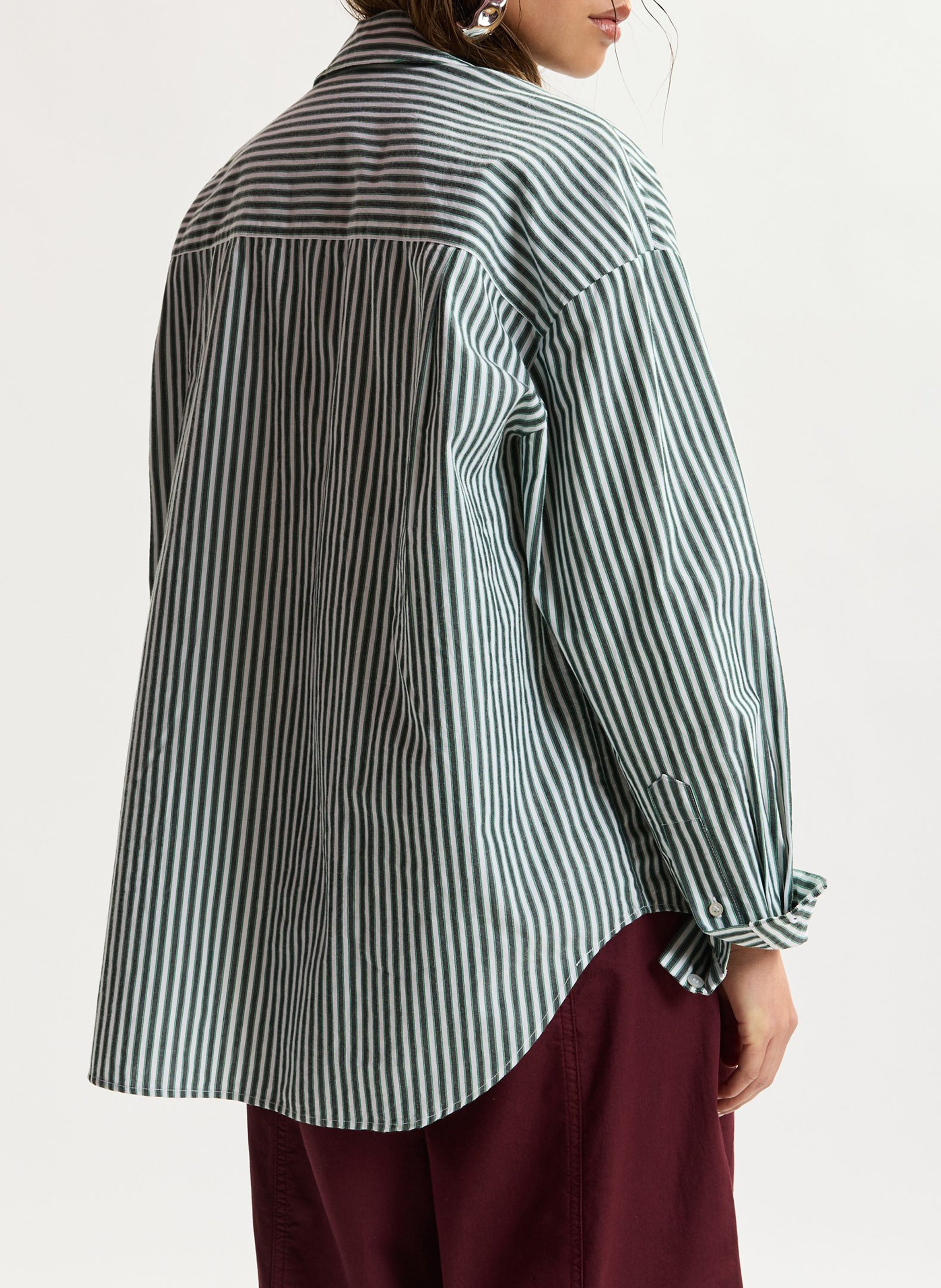 Chemise oversize col classique rayée kasper ESSENTIEL ANTWERP Blanc