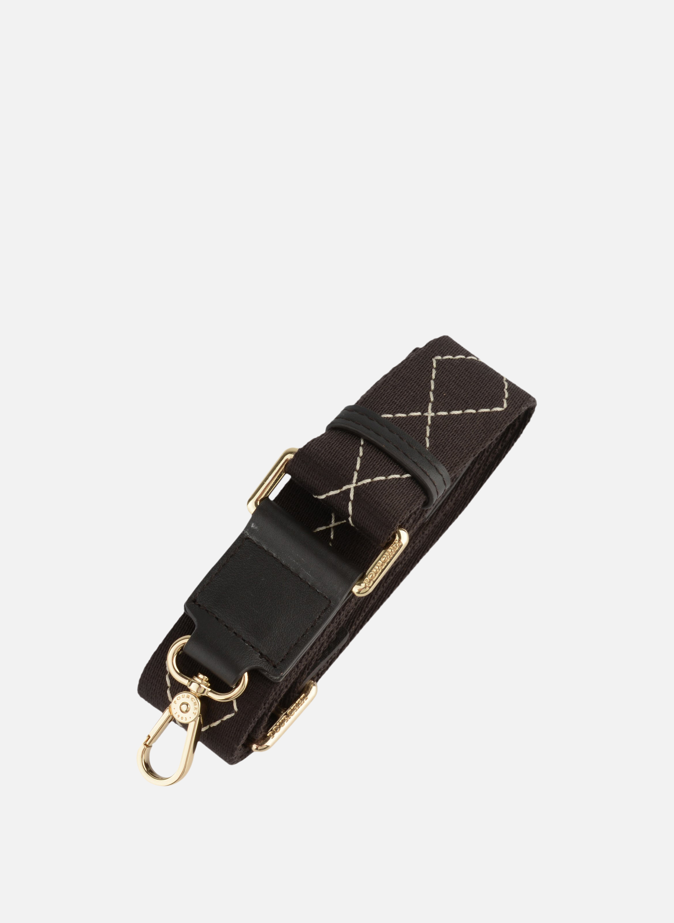 Weaved | bandoulière de sac en toile coton POURCHET Marron