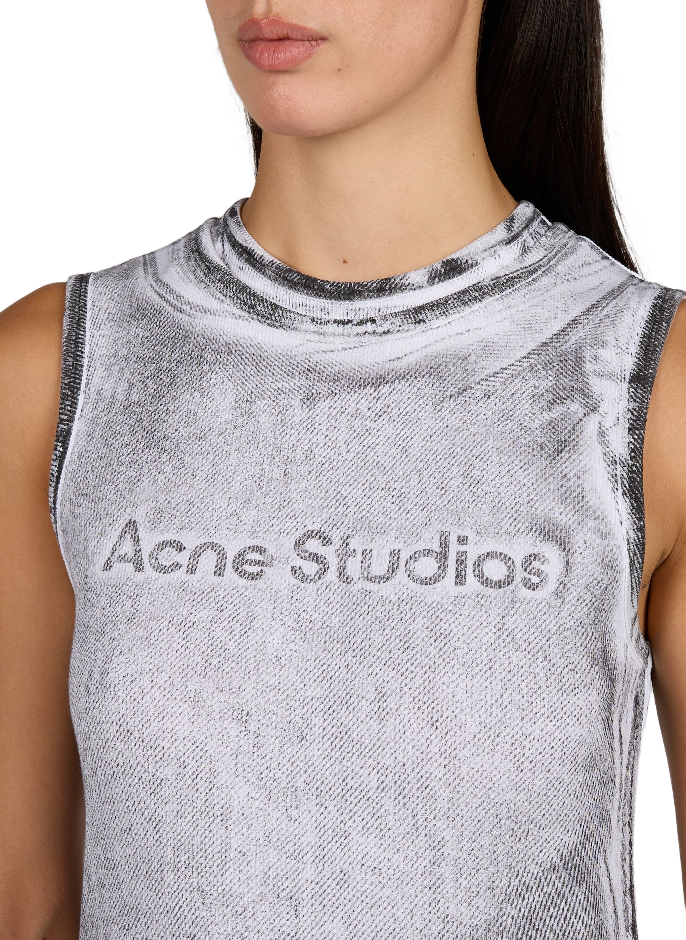 Top sin mangas con efecto lavado en mezcla de algodón. ACNE STUDIOS Gris