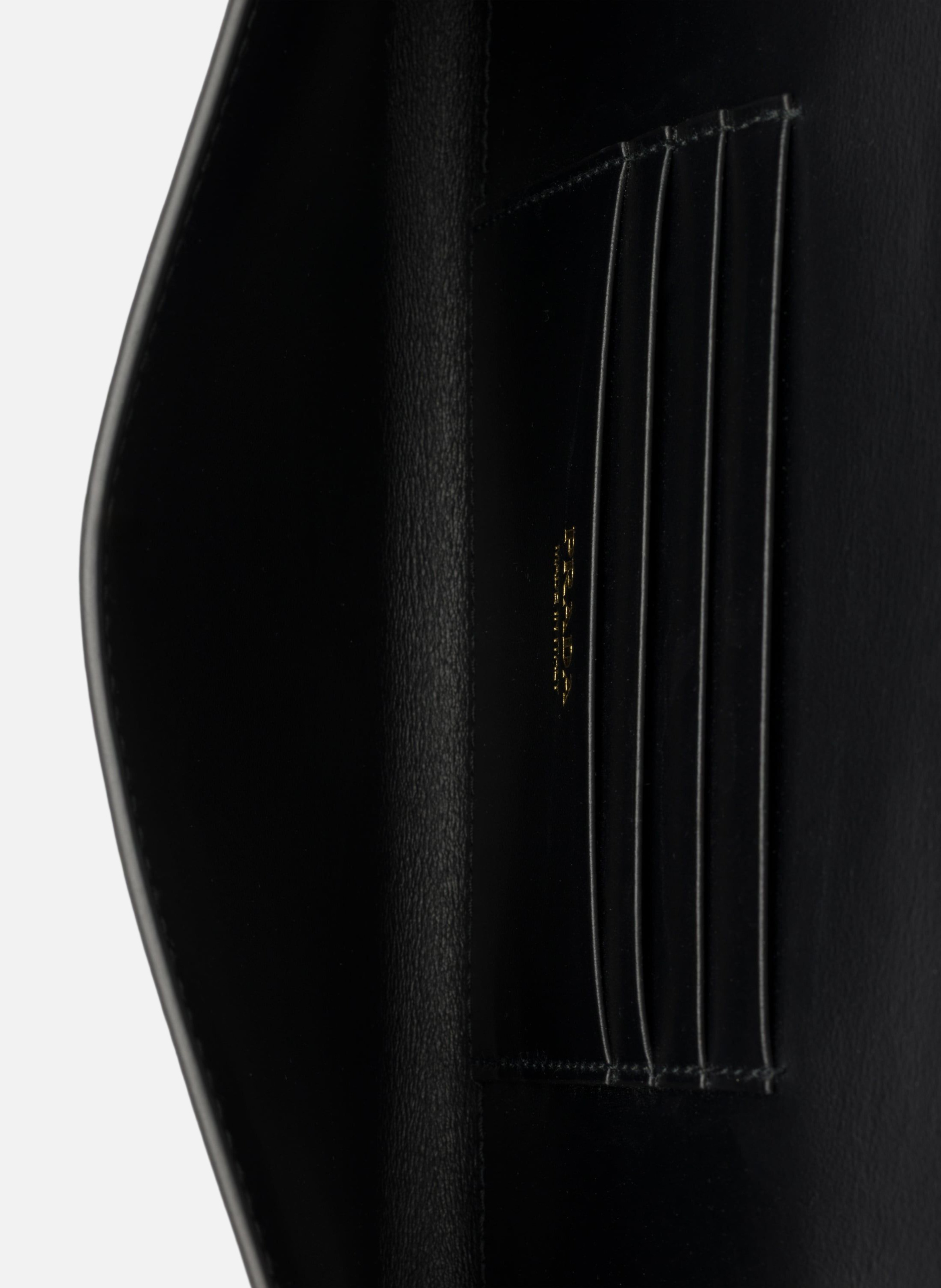 Porte-monnaie en cuir avec bandoulière PRADA Noir