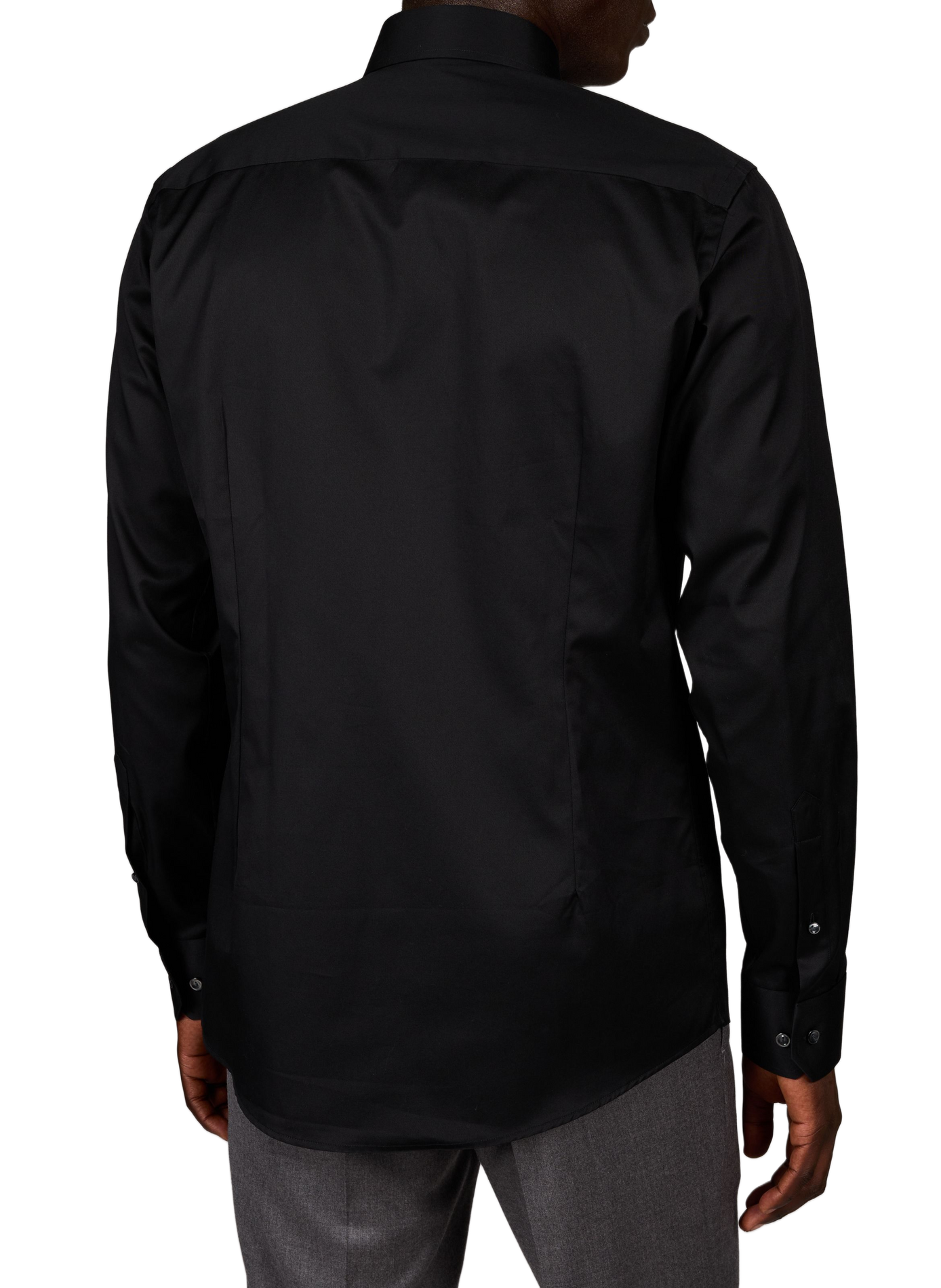 Chemise droite en coton ETON Noir
