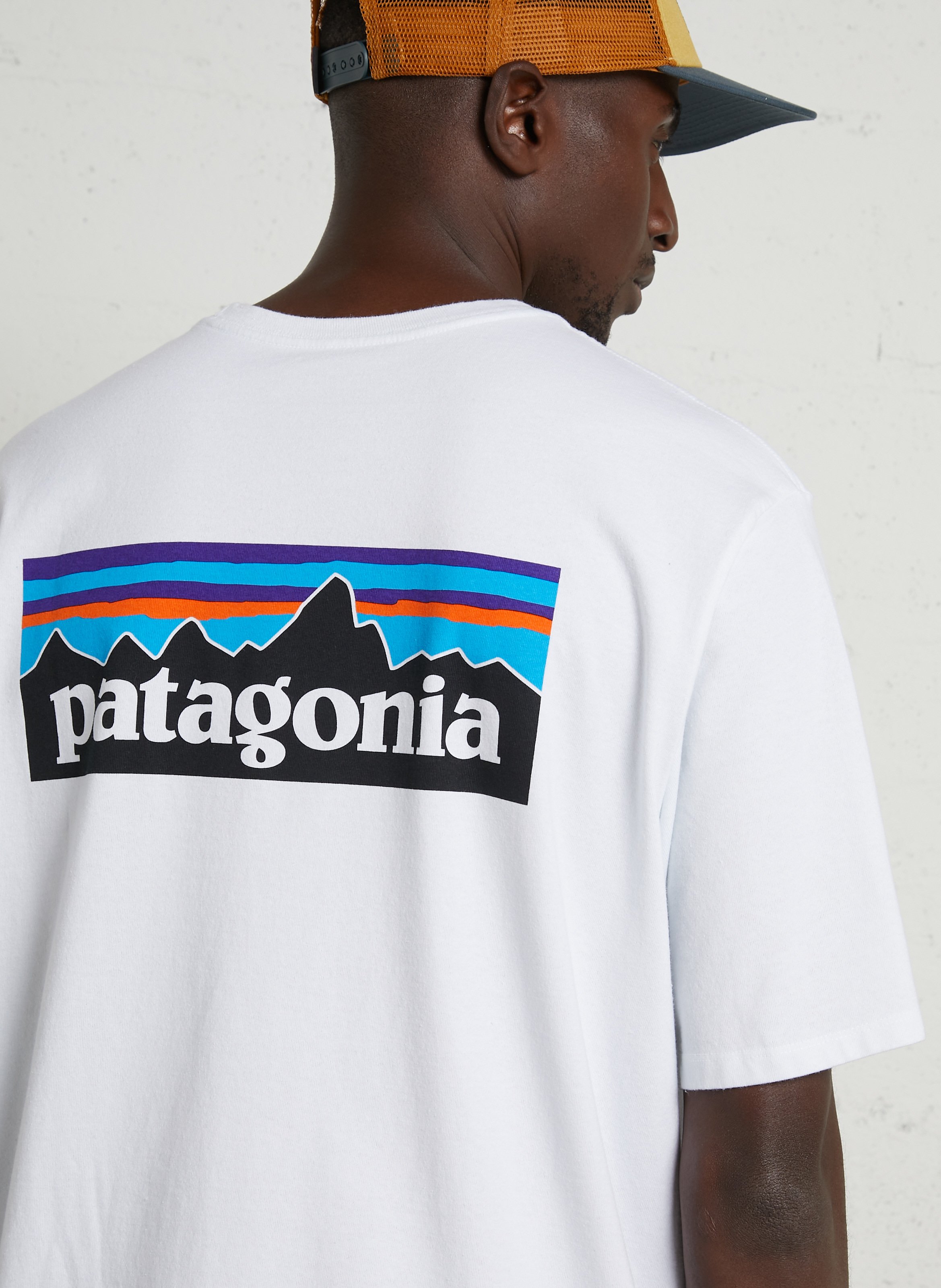 Tee-shirt col rond regular-fit sérigraphié en coton mélangé PATAGONIA Blanc