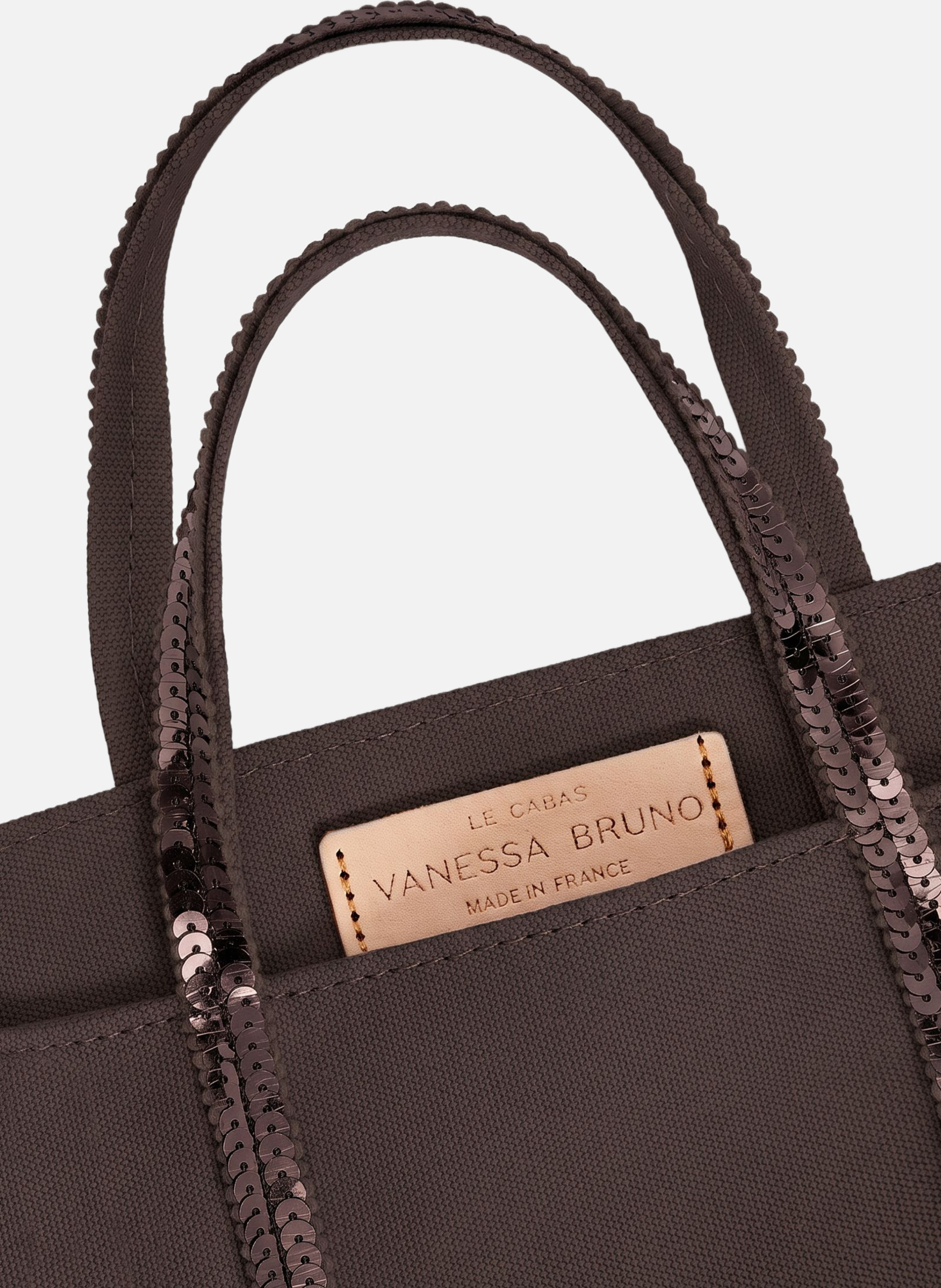 Cabas xs zippé en toile VANESSA BRUNO Marron