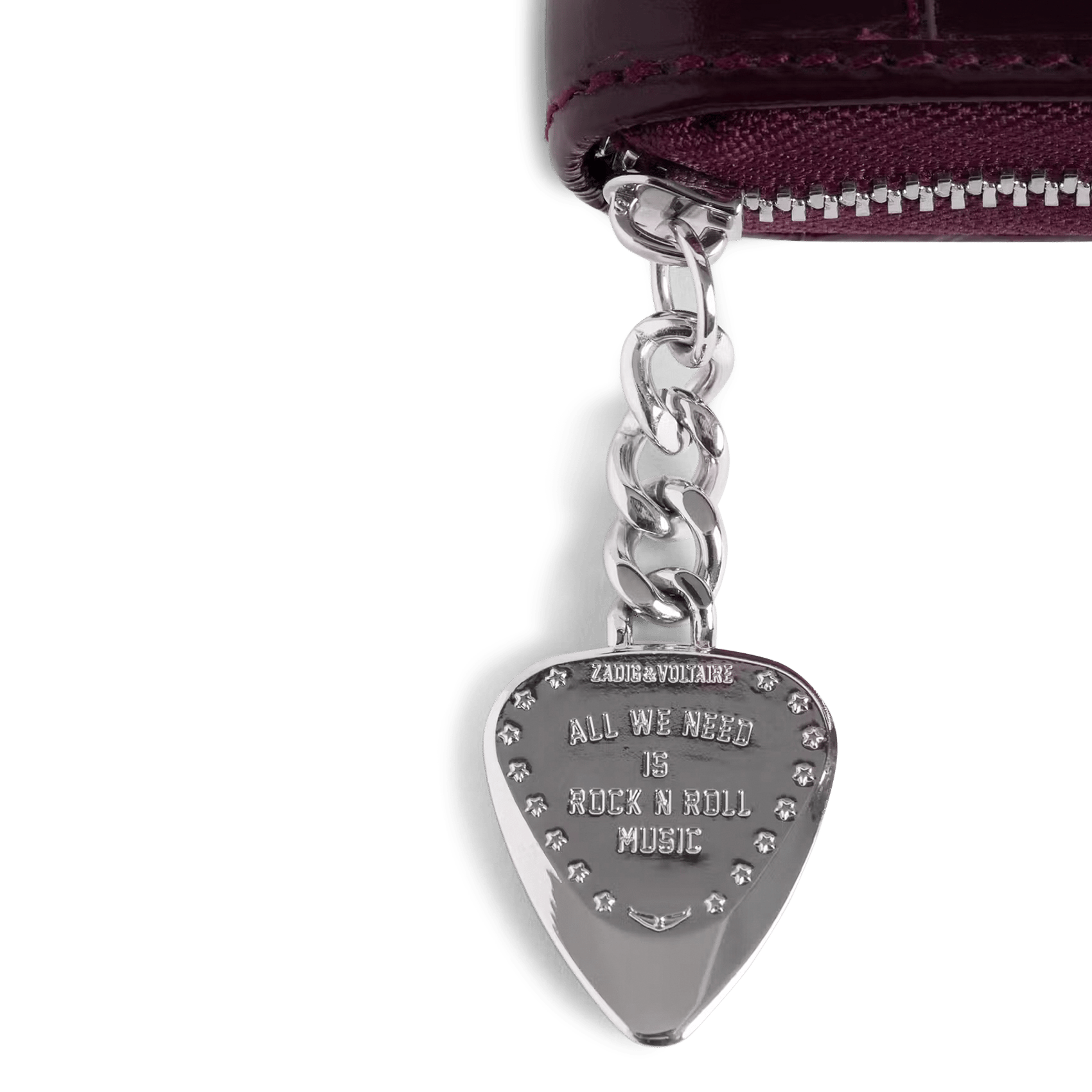 Porte-monnaie en cuir verni sunny mini ZADIG&VOLTAIRE Violet