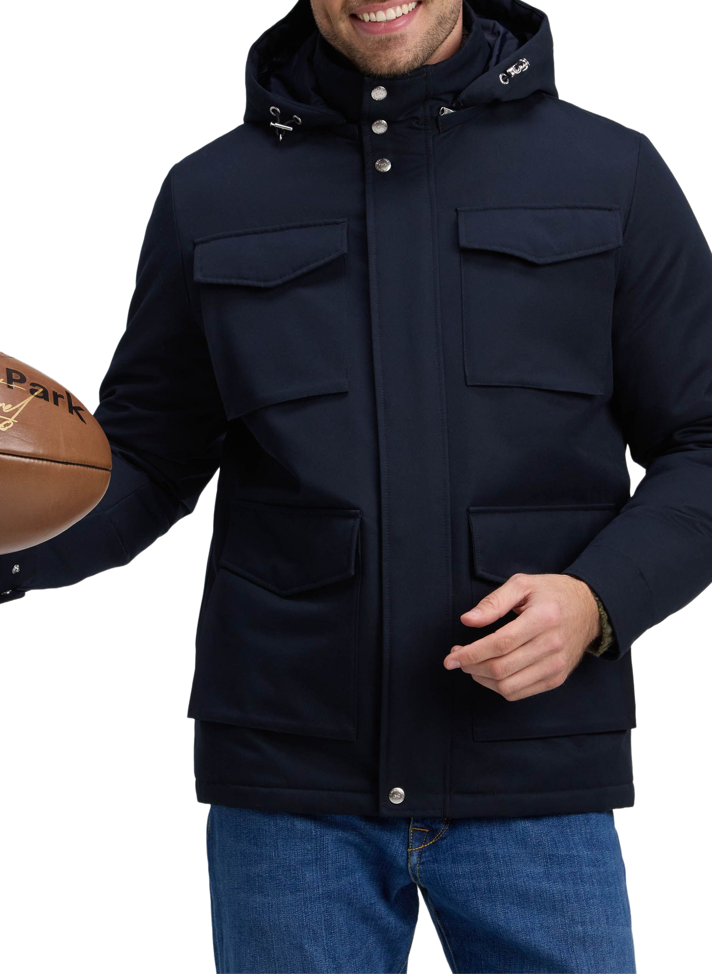 Parka droite col montant  EDEN PARK Blauw