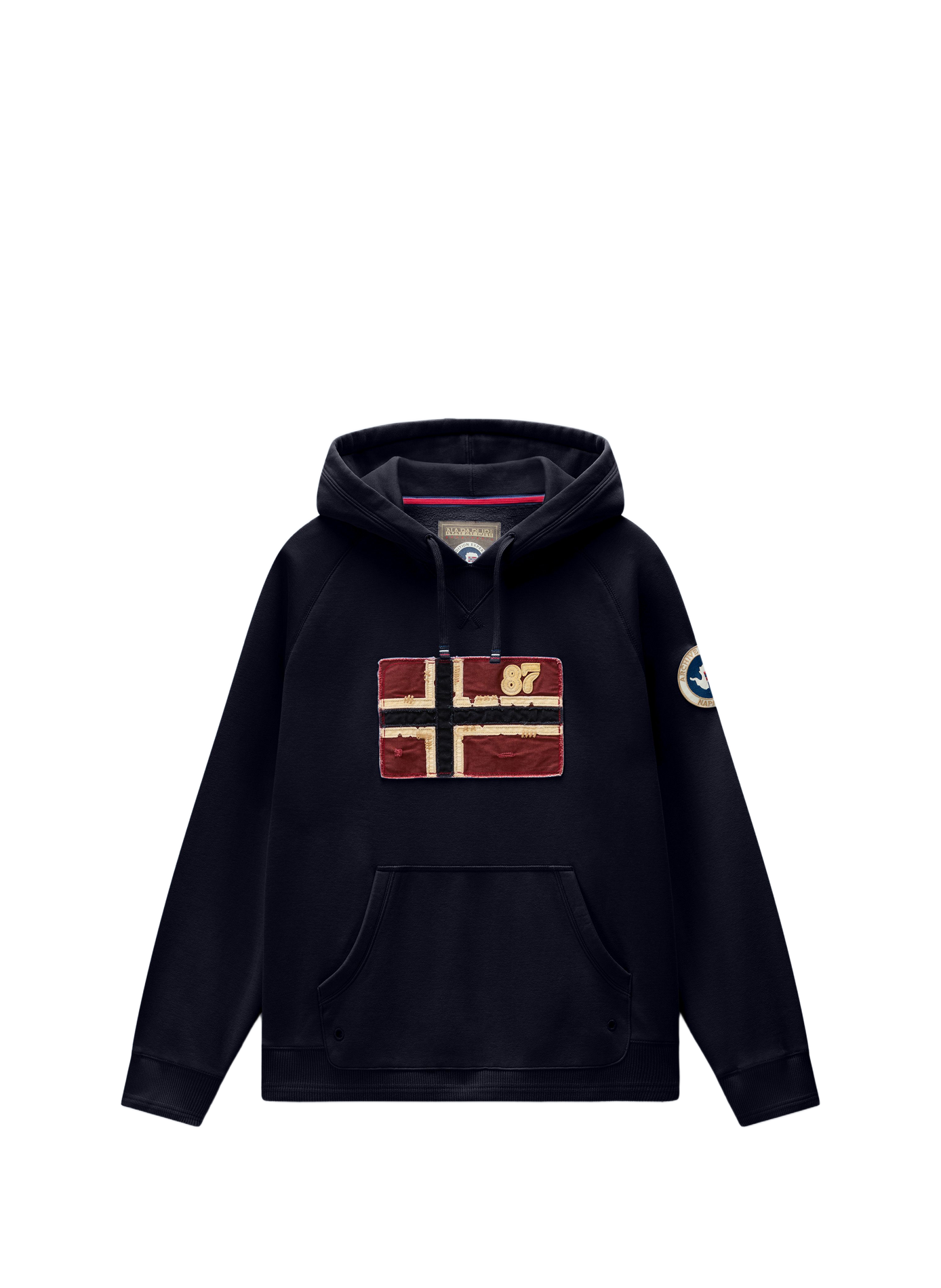 Straight embroidered hooded sweatshirt NAPAPIJRI Blue