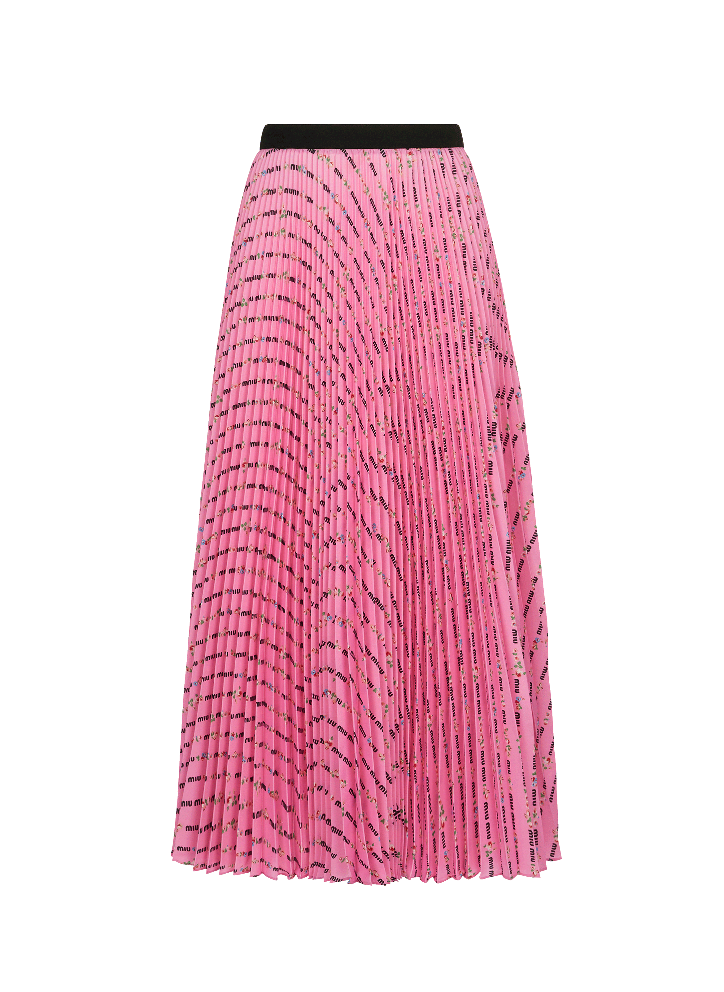 Jupe midi imprimée en crêpe de Chine