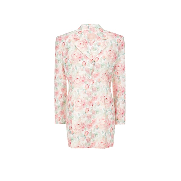 Blazer imprimé en lin