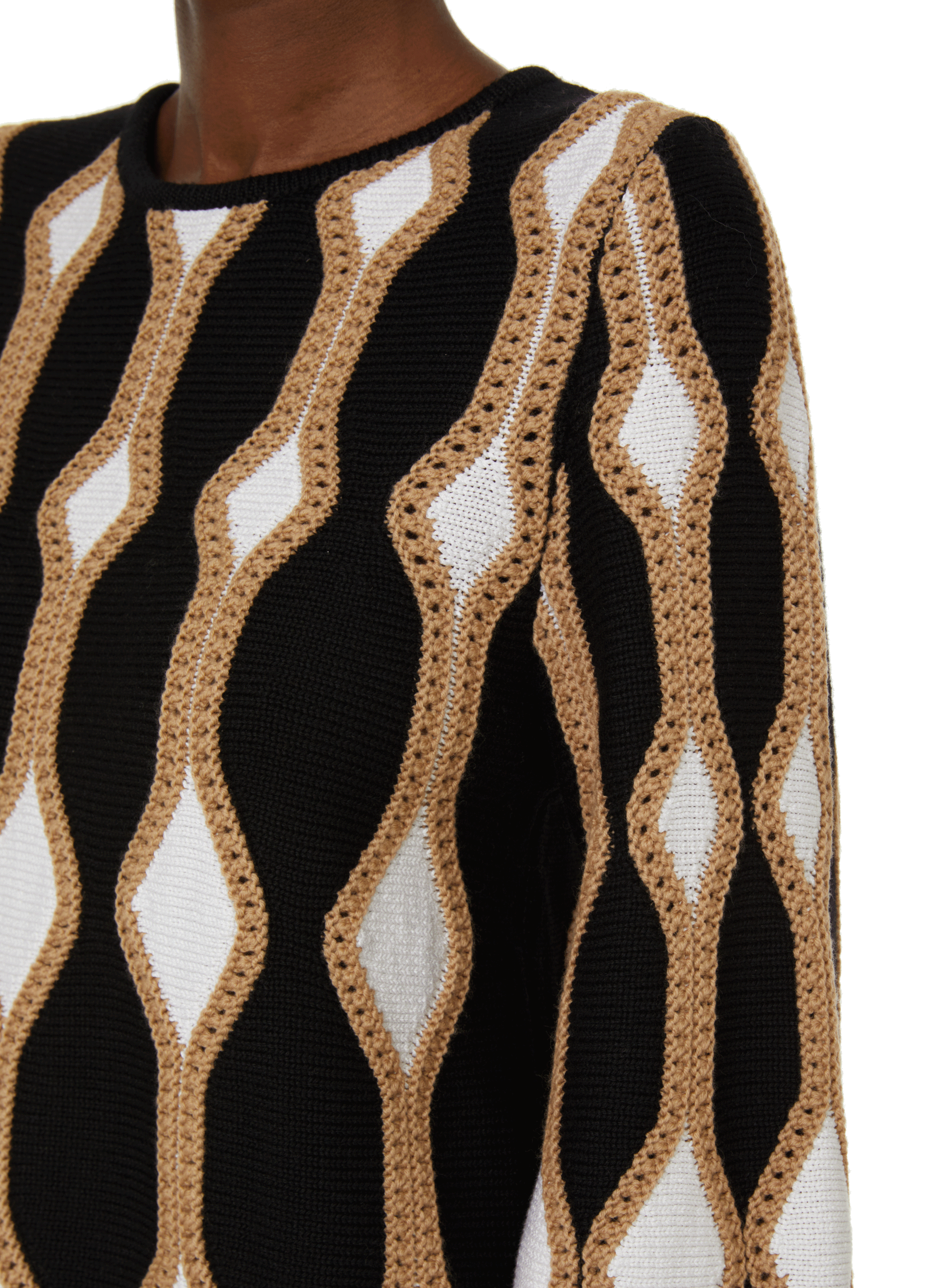 Pull à motif en laine  CHLOÉ Marron