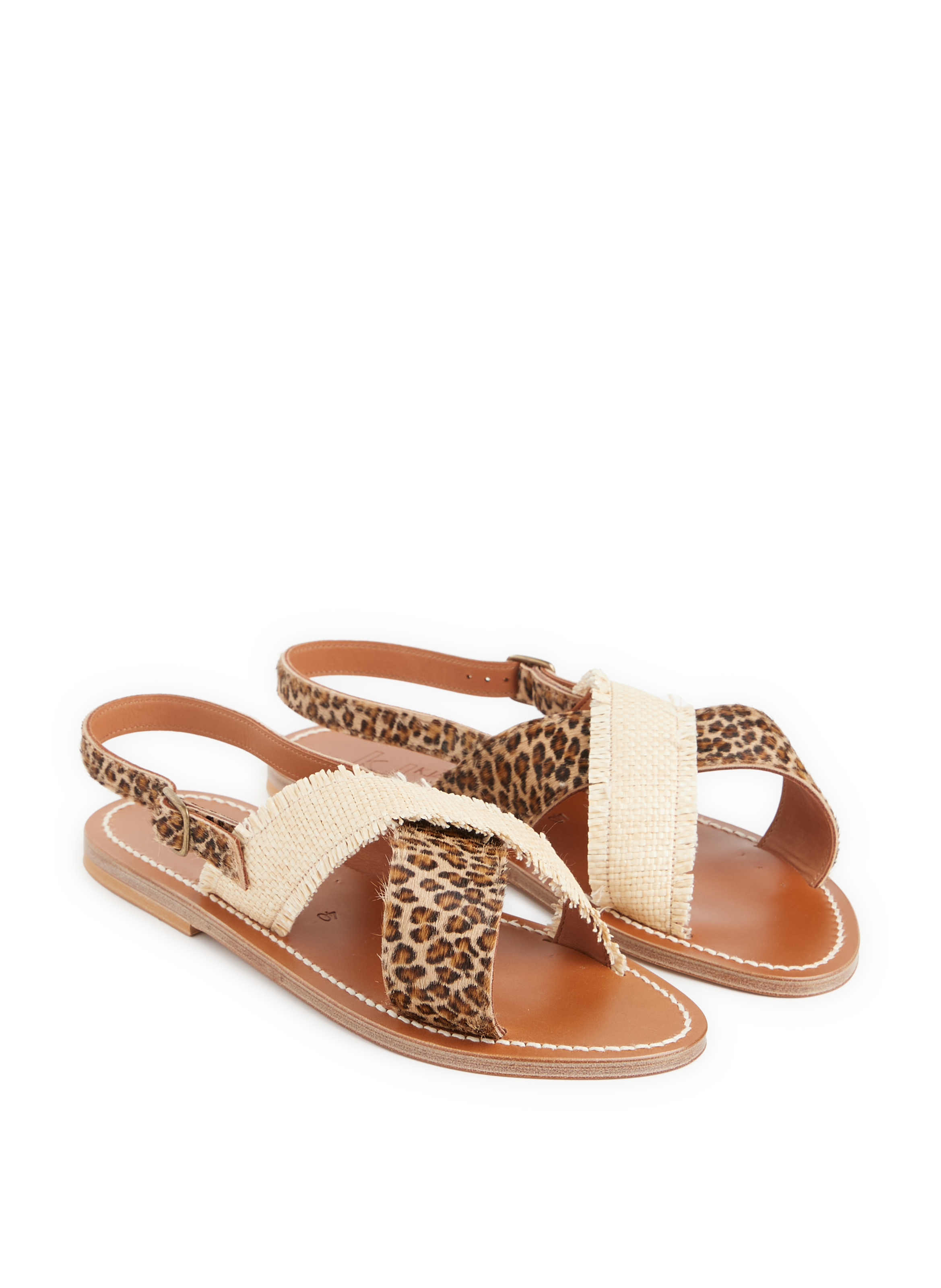 Osorno flat leather sandals K. JACQUES Multicolour