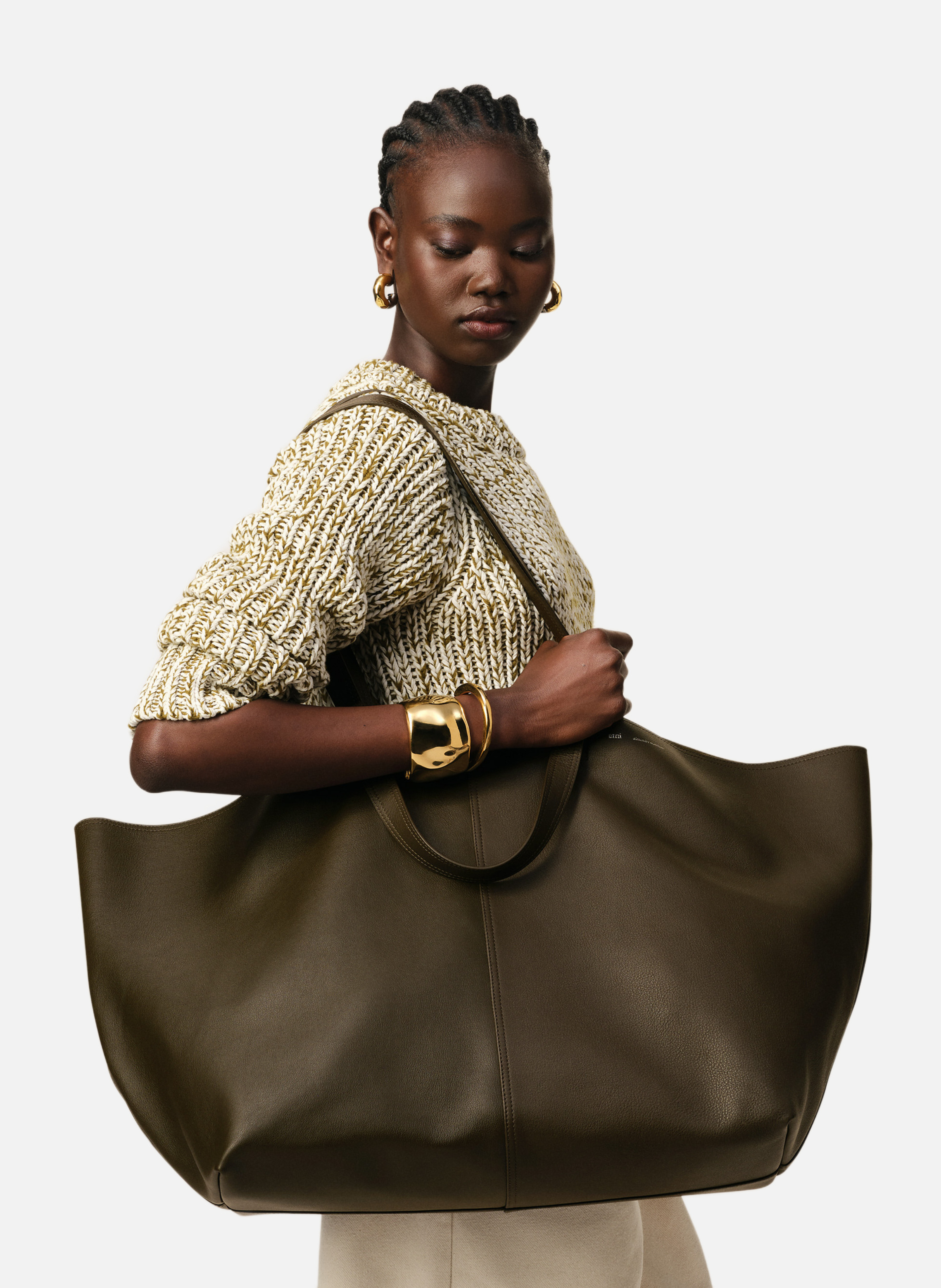 Maxi cabas midi unisexe AMI PARIS Vert