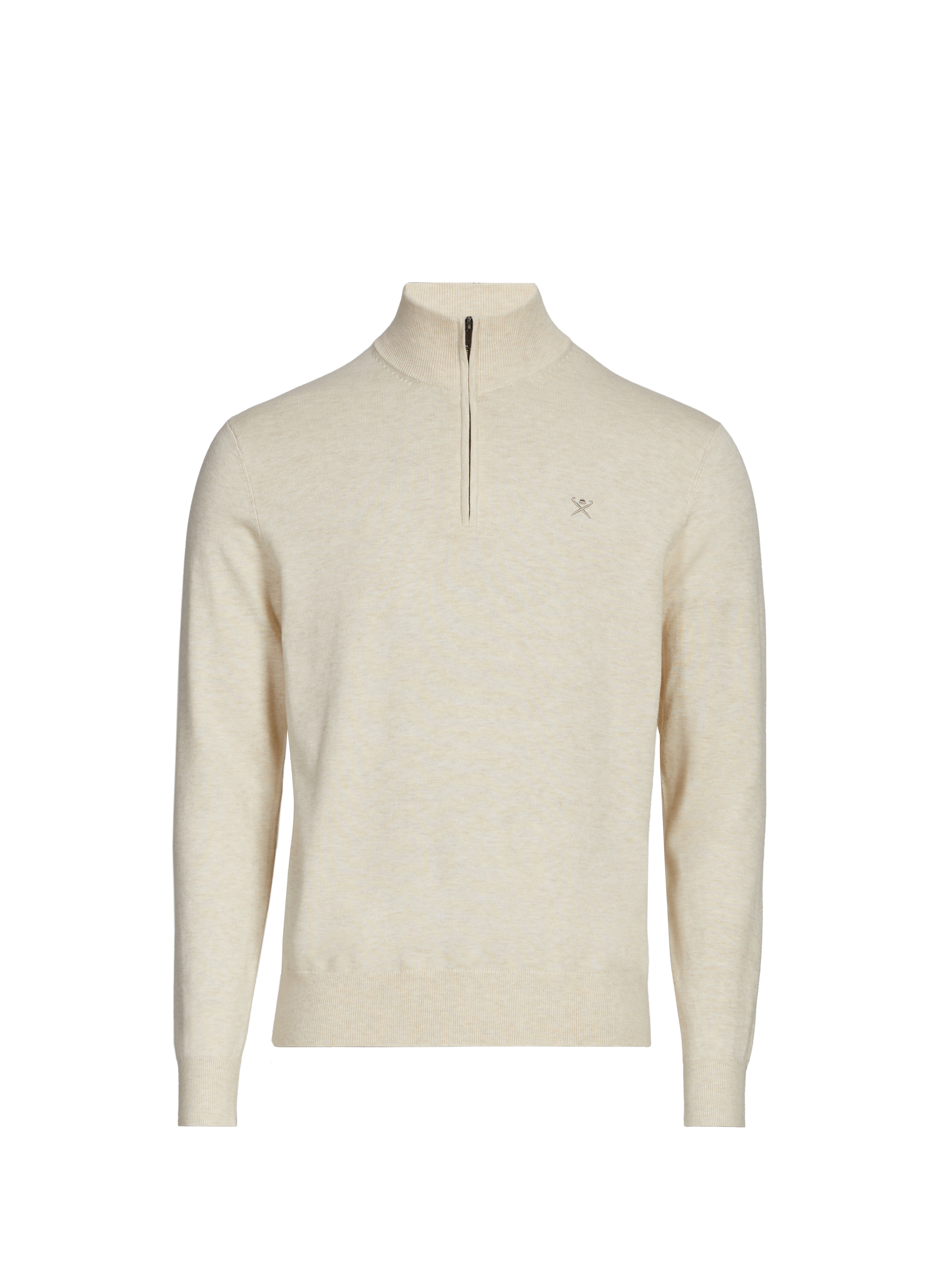 Cotton and silk zip-up sweater White