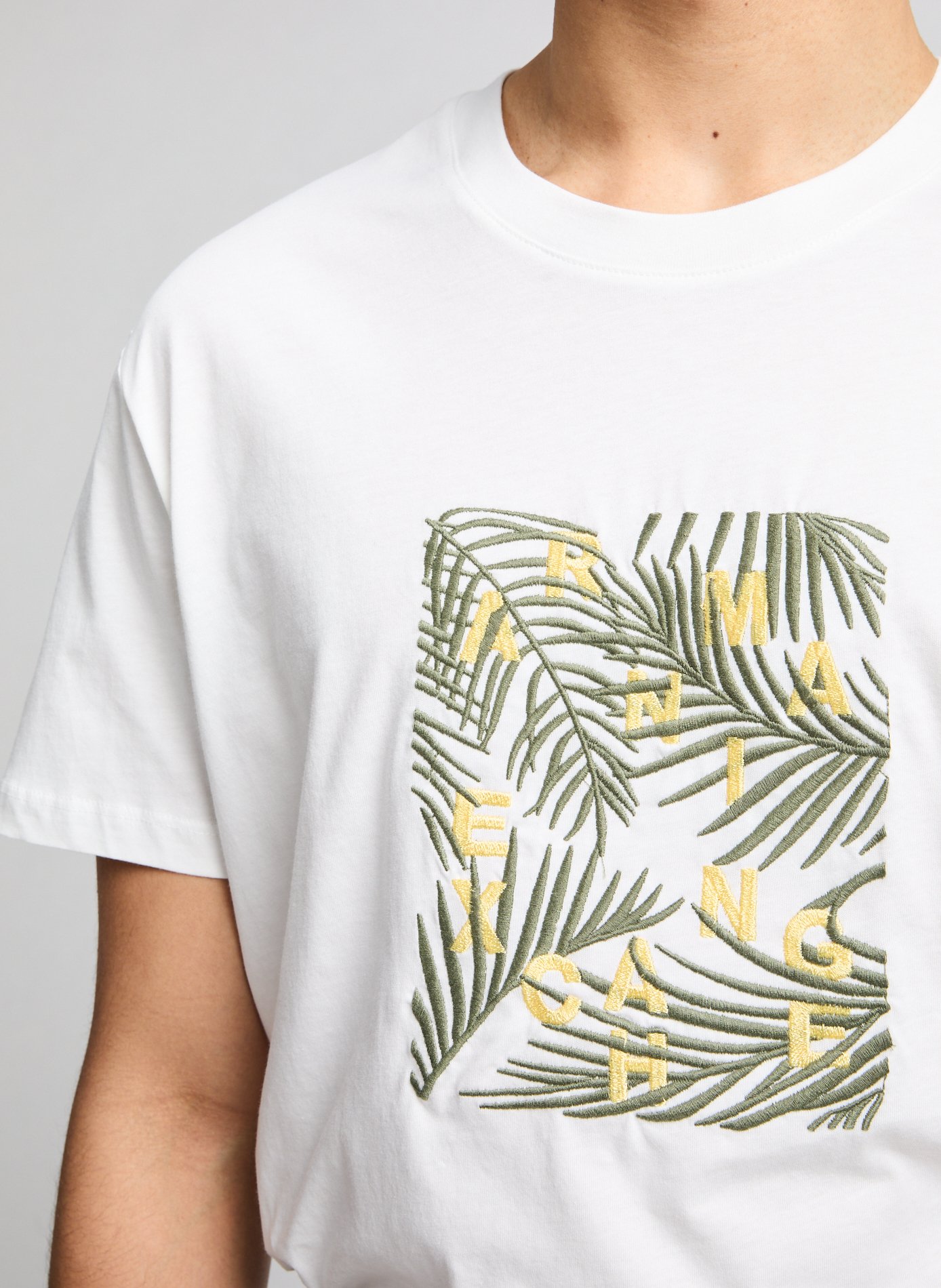 T-Shirt mit Stickerei aus Baumwolle ARMANI EXCHANGE Weiss