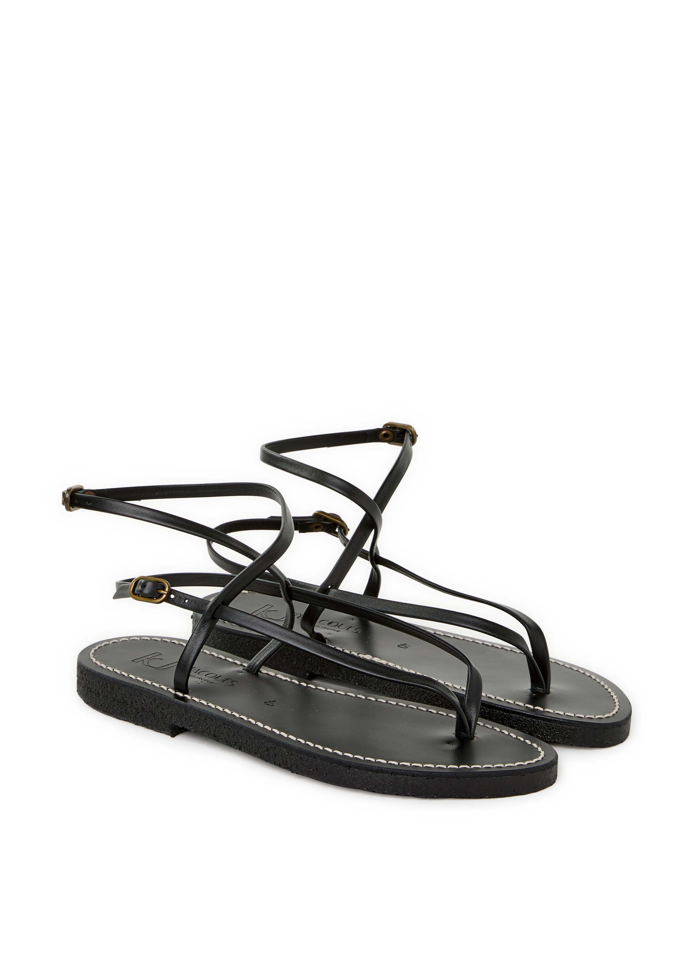 Abako leather sandals K. JACQUES Black