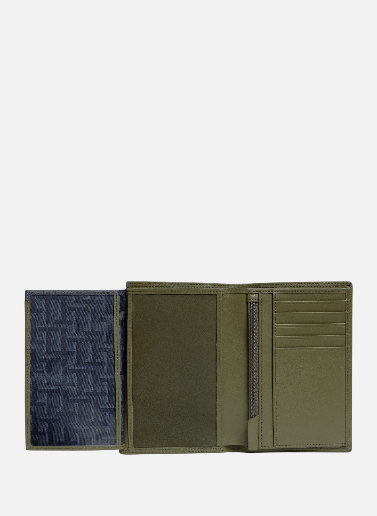 Grand portefeuille vertical zippé 2 volets martin en cuir lisse LE TANNEUR Vert