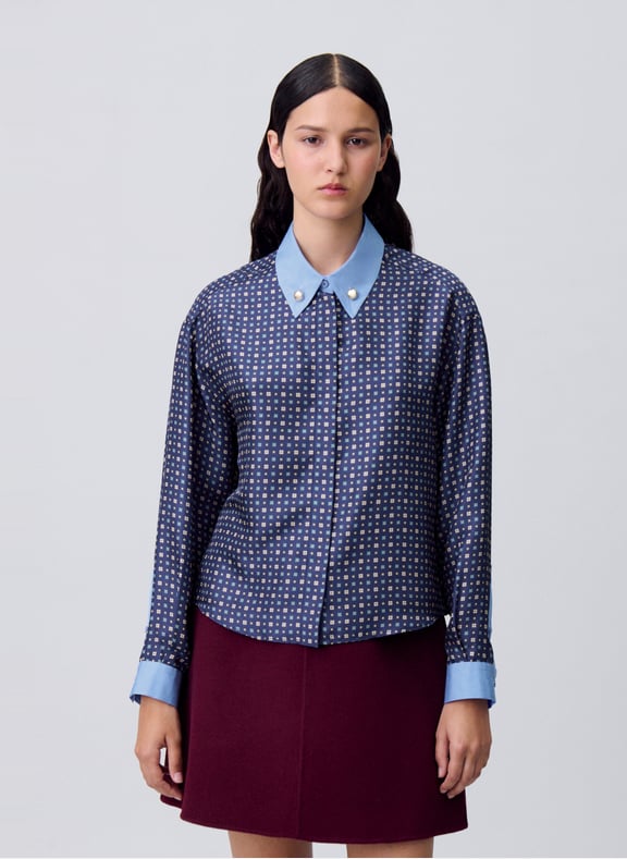 Chemise droite en soie imprimée Multicolore by CLAUDIE PIERLOT CLAUDIE PIERLOT Chemise droite en soie imprimée Multicolore