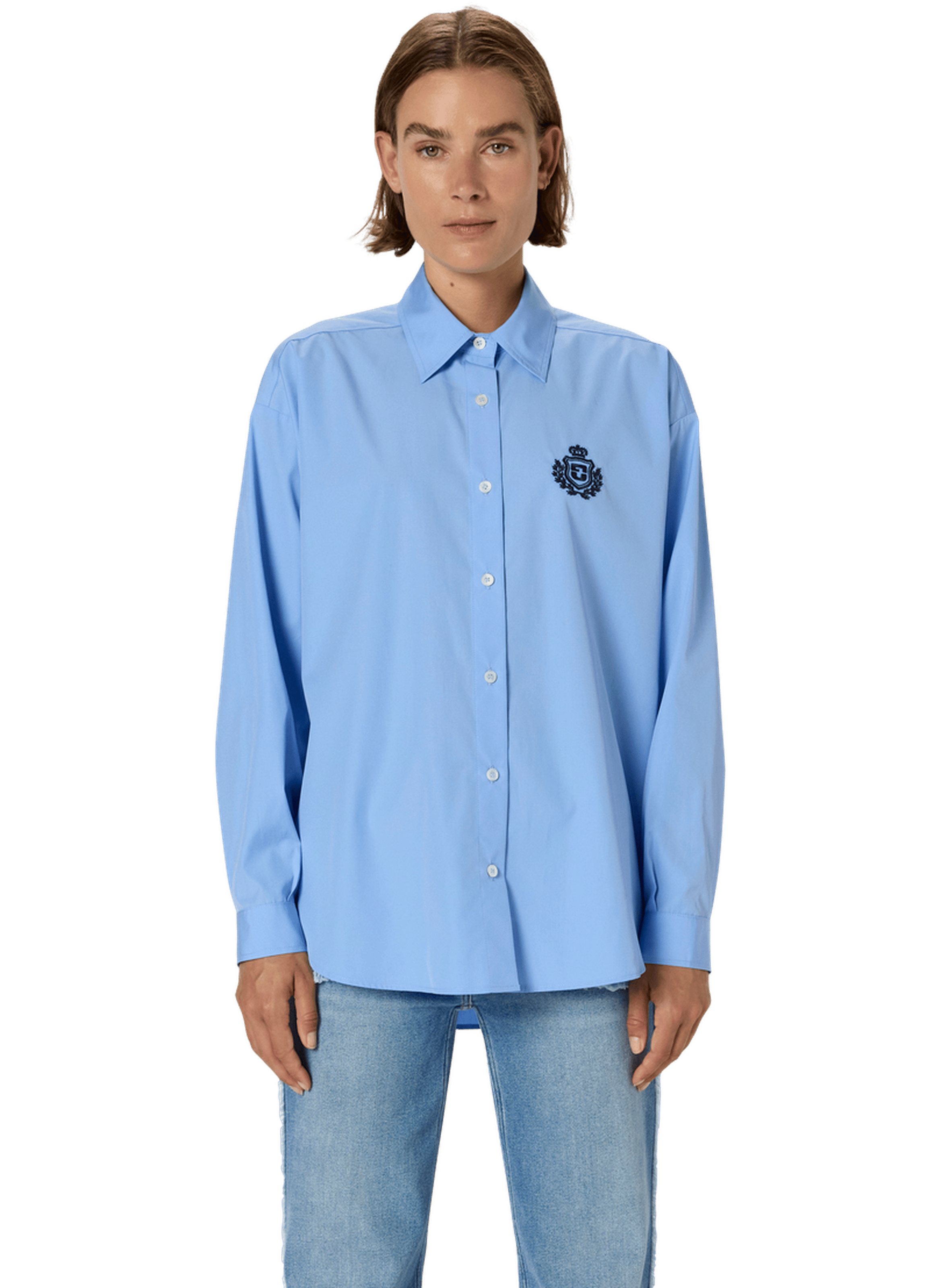 Chemise en coton uni à blason - alix GERARD DAREL Bleu