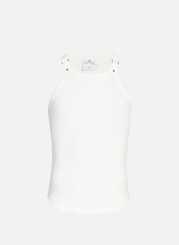 Ribbed Cotton tank top White by COURRÈGES COURRÈGES Ribbed Cotton tank top White