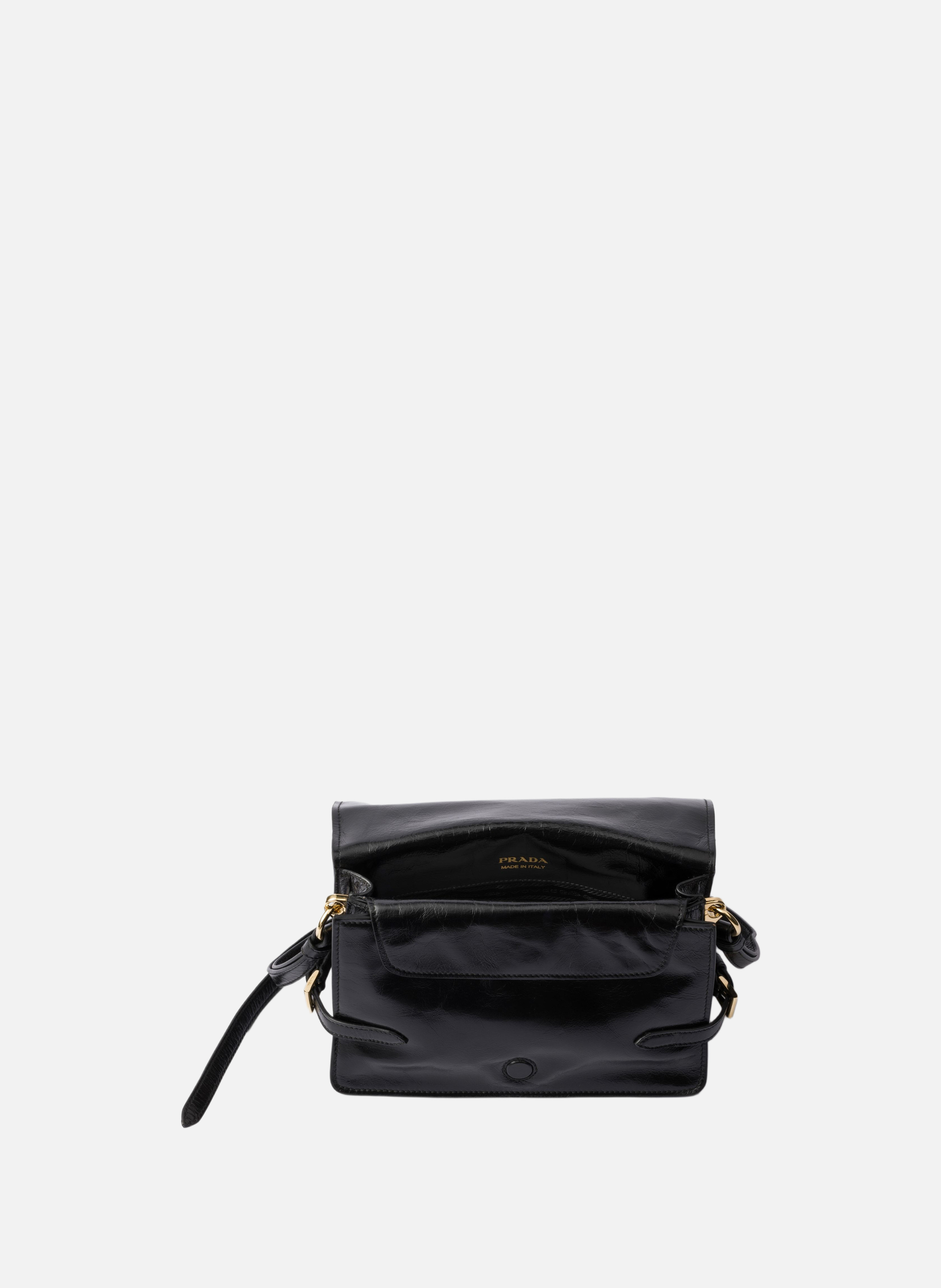 Sac porté épaule en cuir PRADA Noir