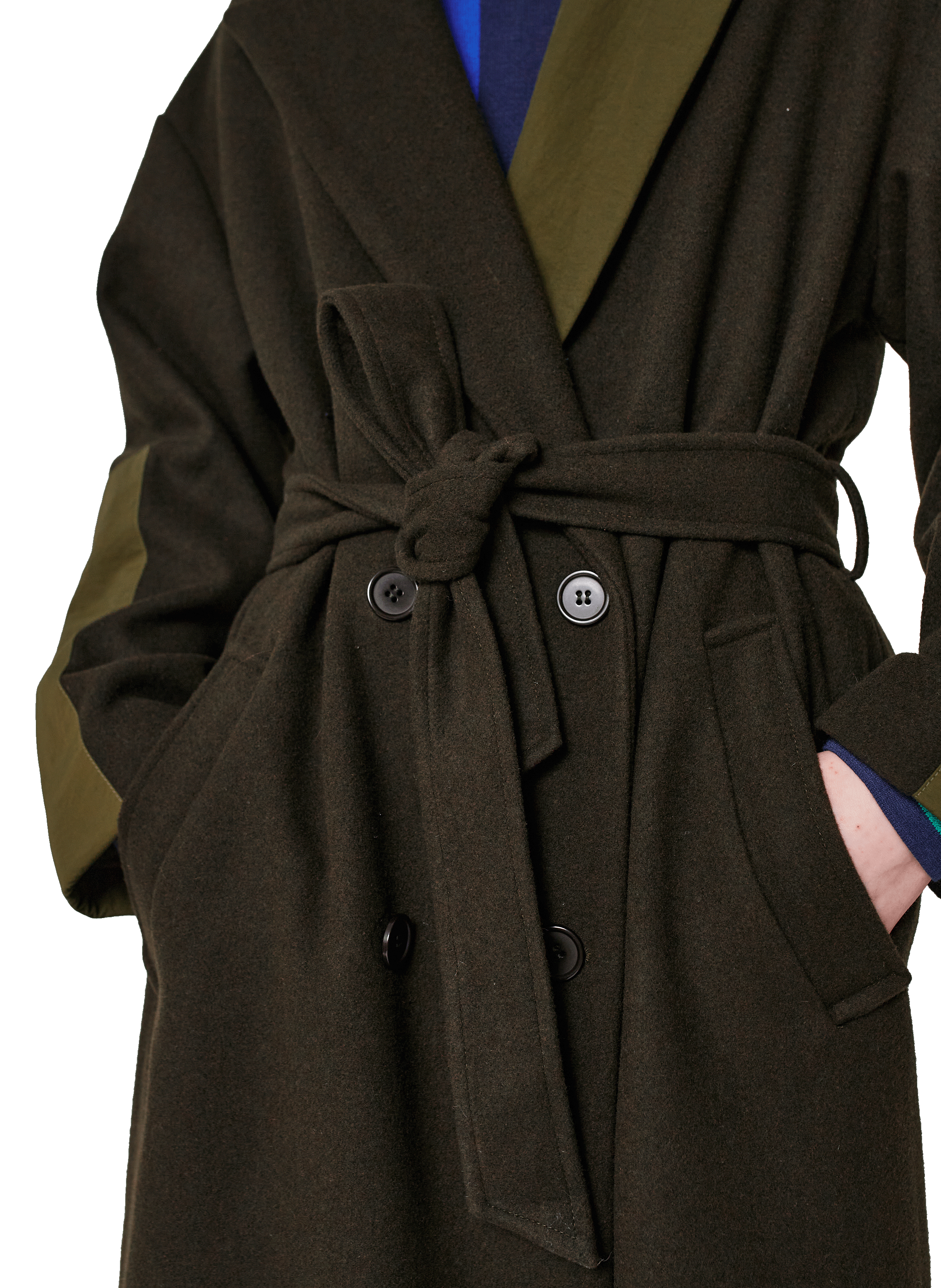 Trench-coat long à ceinture BOBO CHOSES Vert