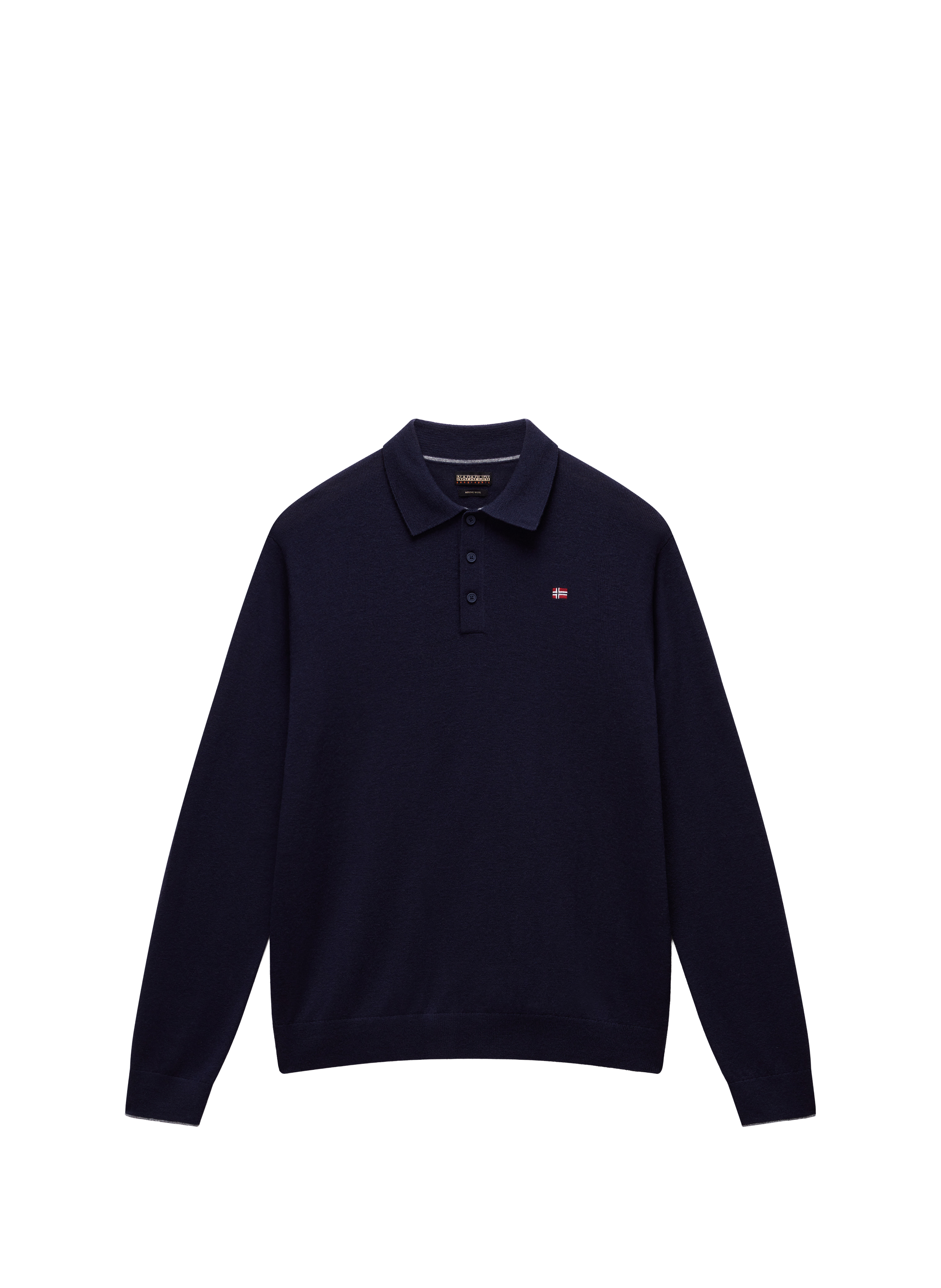 Long-sleeved wool polo shirt NAPAPIJRI Blue