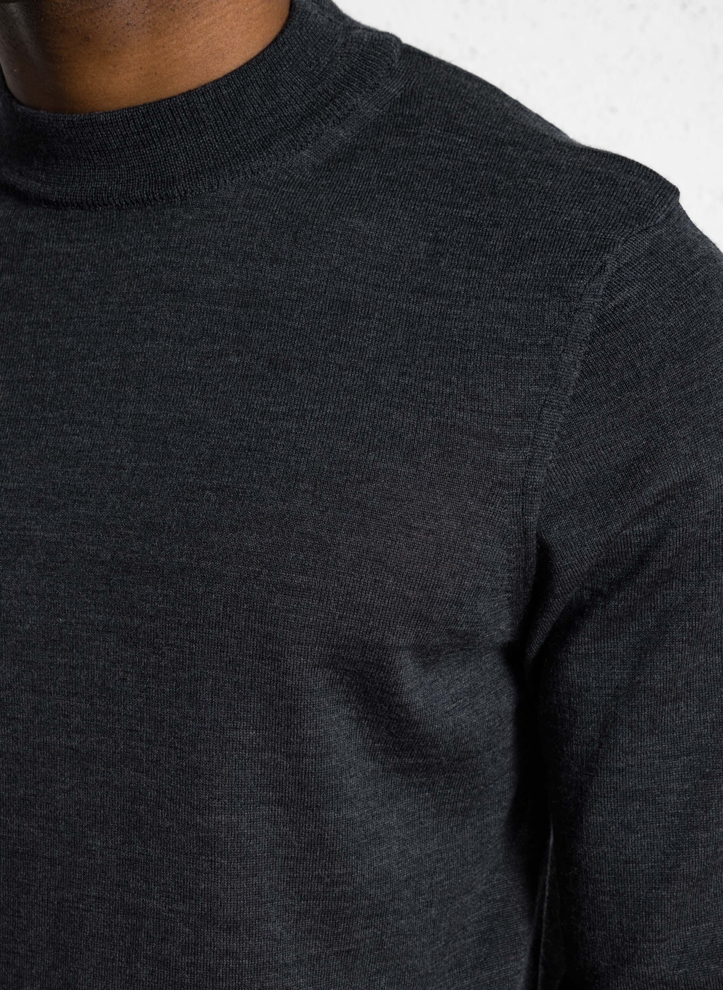 Pull col rond en laine IKKS Gris