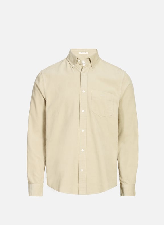 Chemise col américain en coton Beige by GANT GANT Chemise col américain en coton Beige