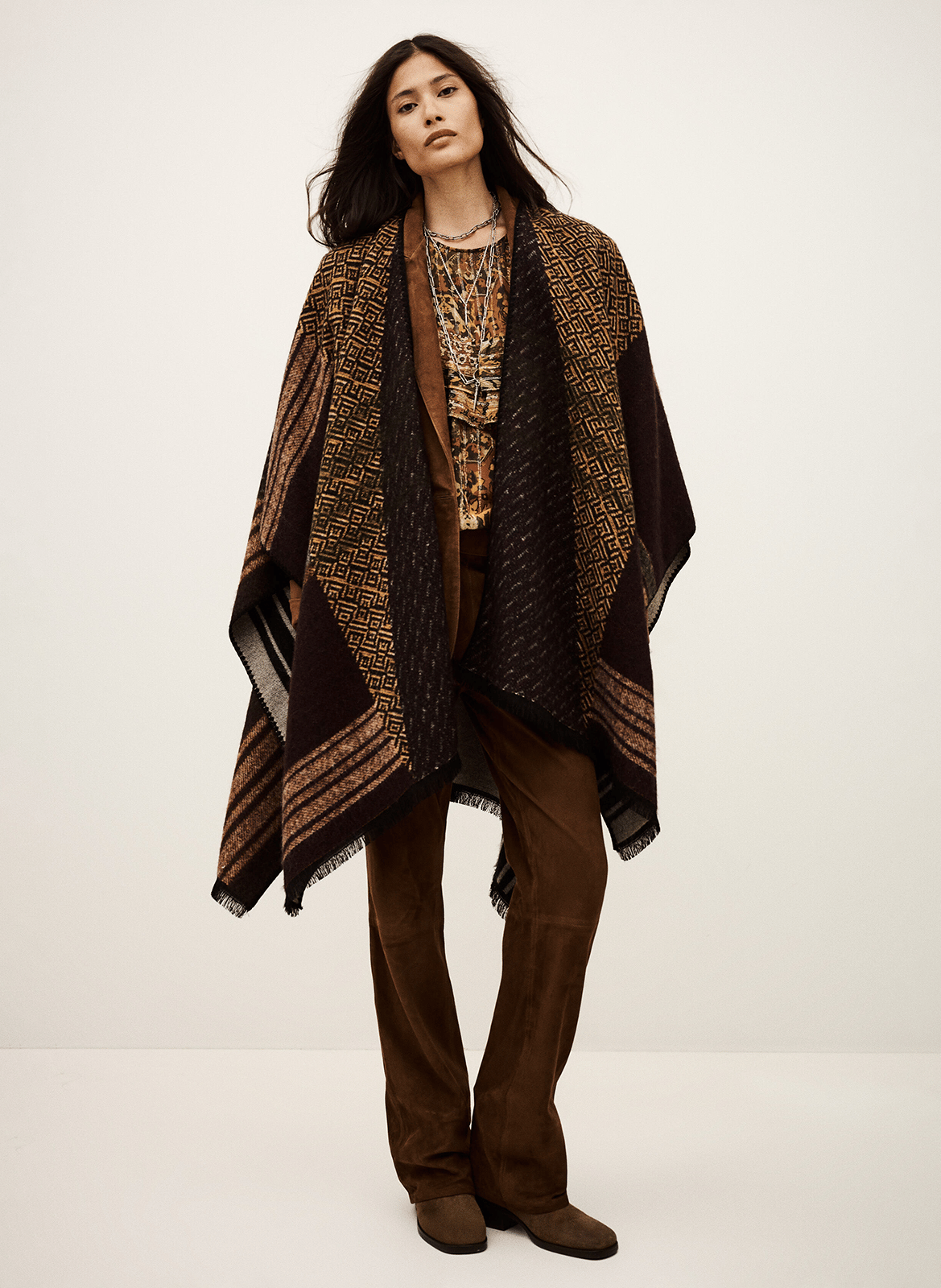 Poncho imprimé panama BA&SH Multicolore