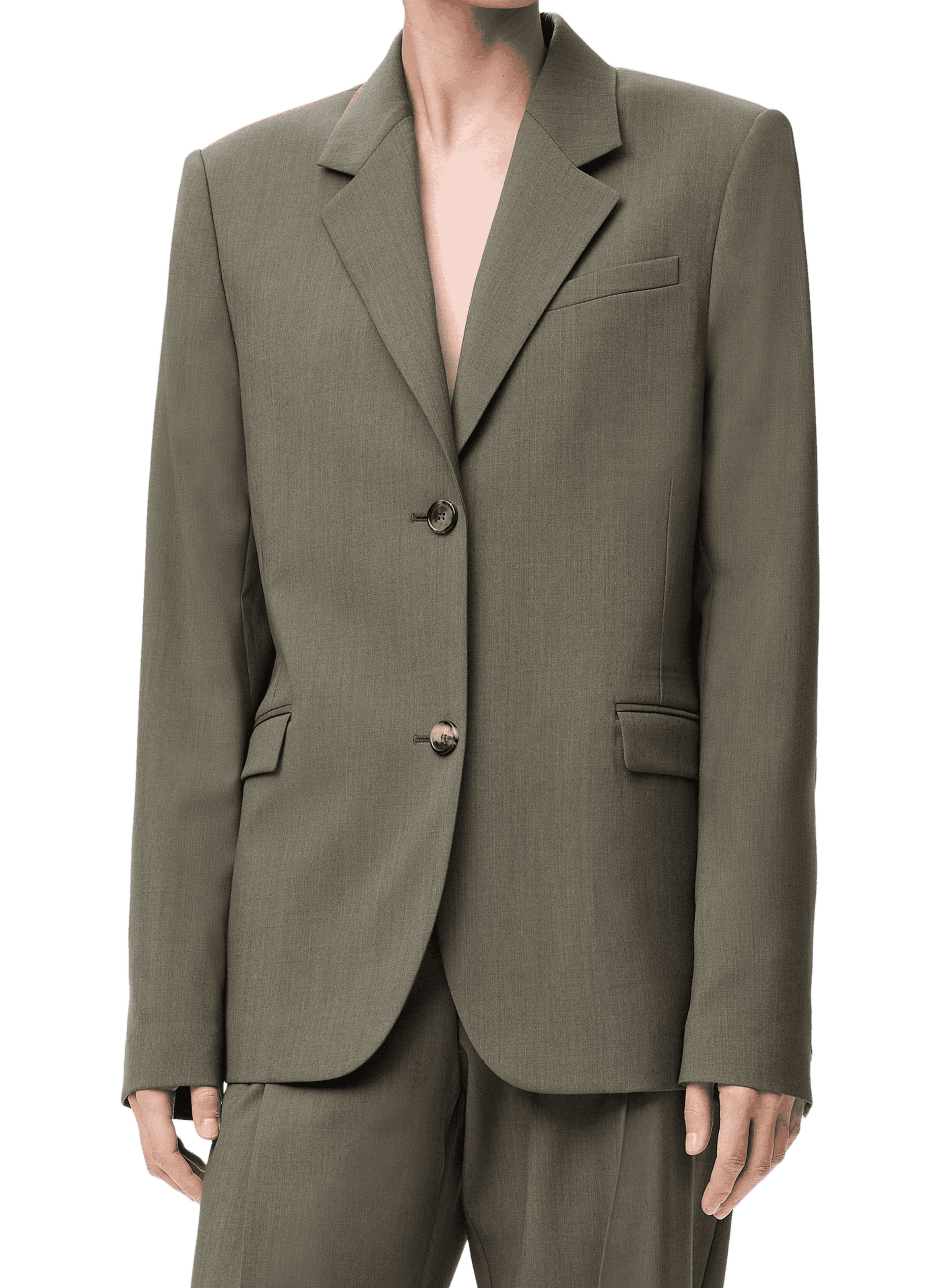 LOEWE Straight wool blend blazer Green