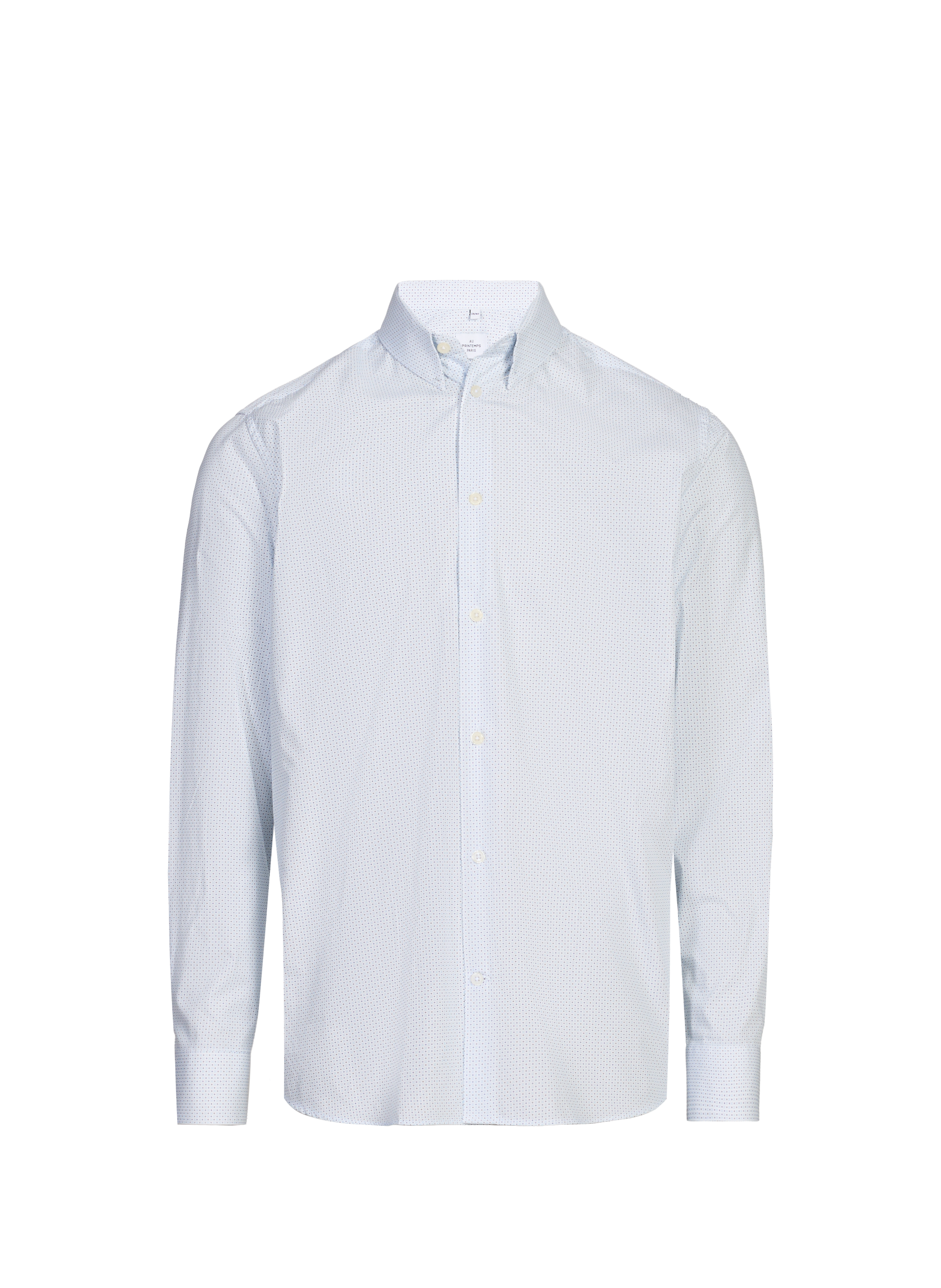 AU PRINTEMPS PARIS Chemise col classique manches contrastantes en coton Blue