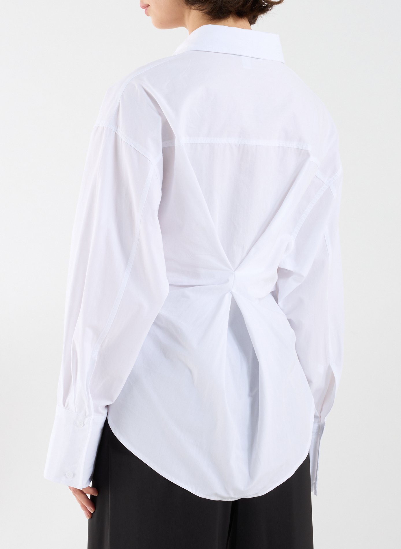 Asymmetrical cotton shirt TOPSHOP White